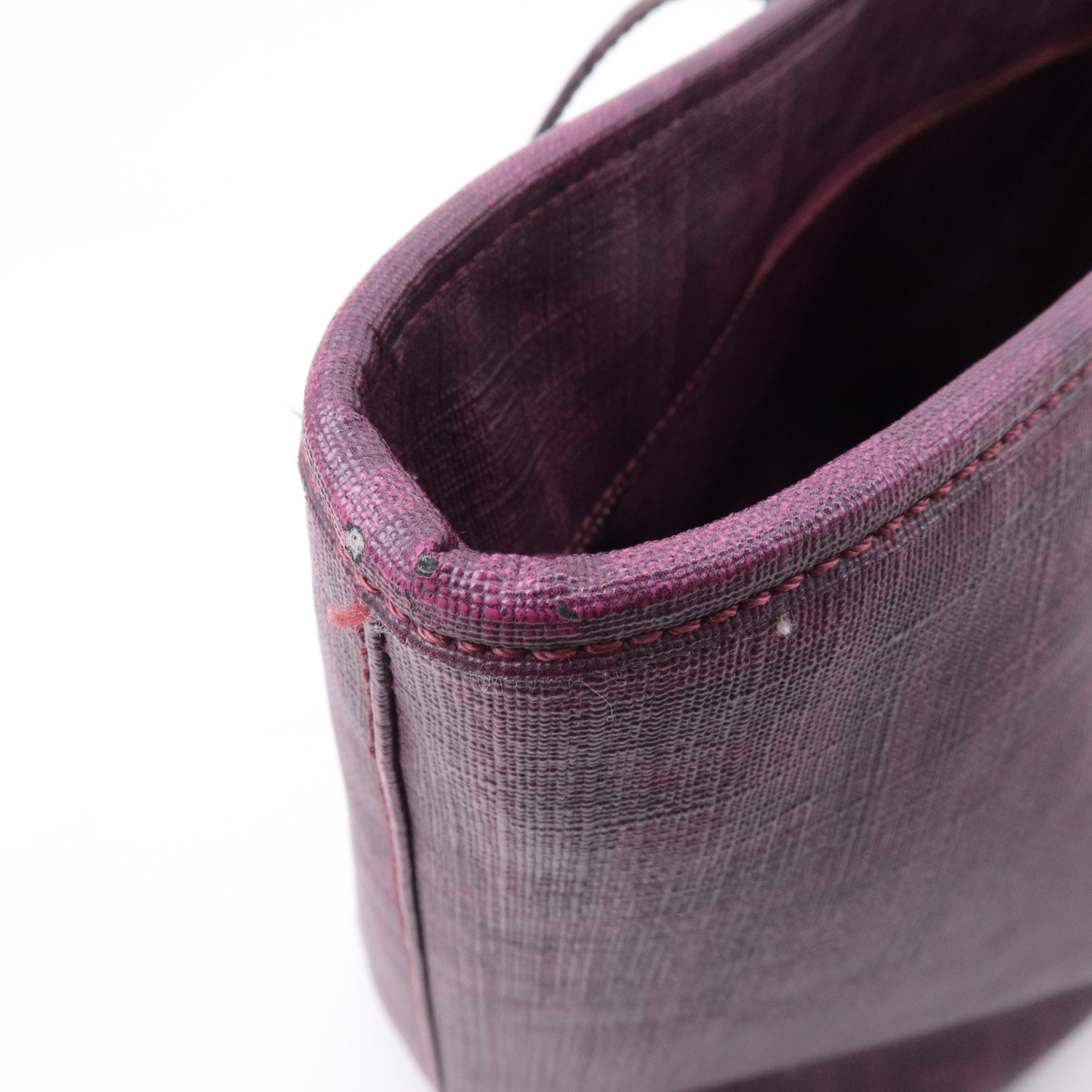FENDI Zucca Logo Print PVC Leather Tote Bag Purple 8BH198