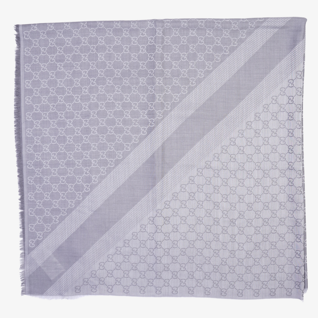 Gucci Womens Jacquard Shawl Grey