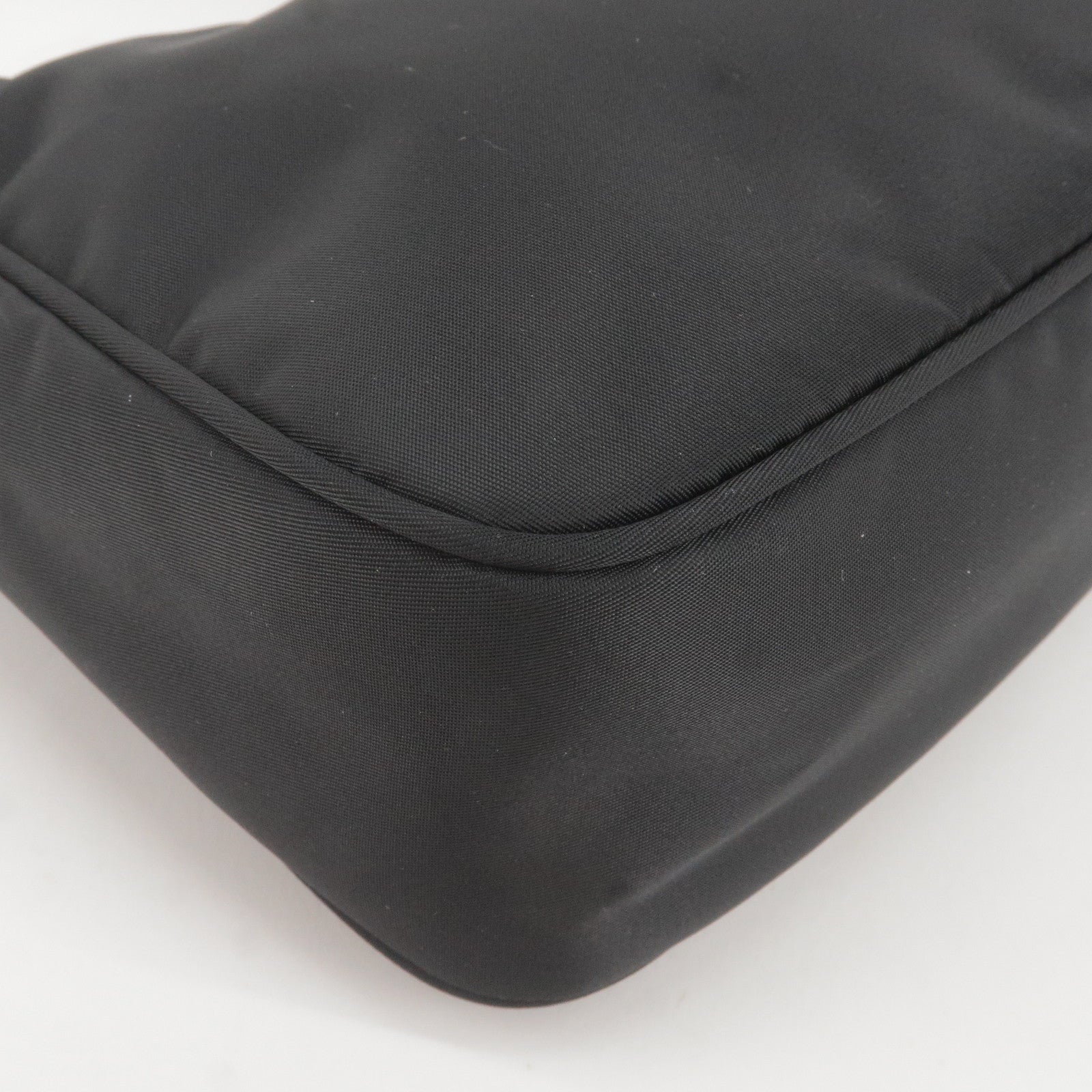 Prada Logo Nylon Hand Bag Pouch Purse NERO Black