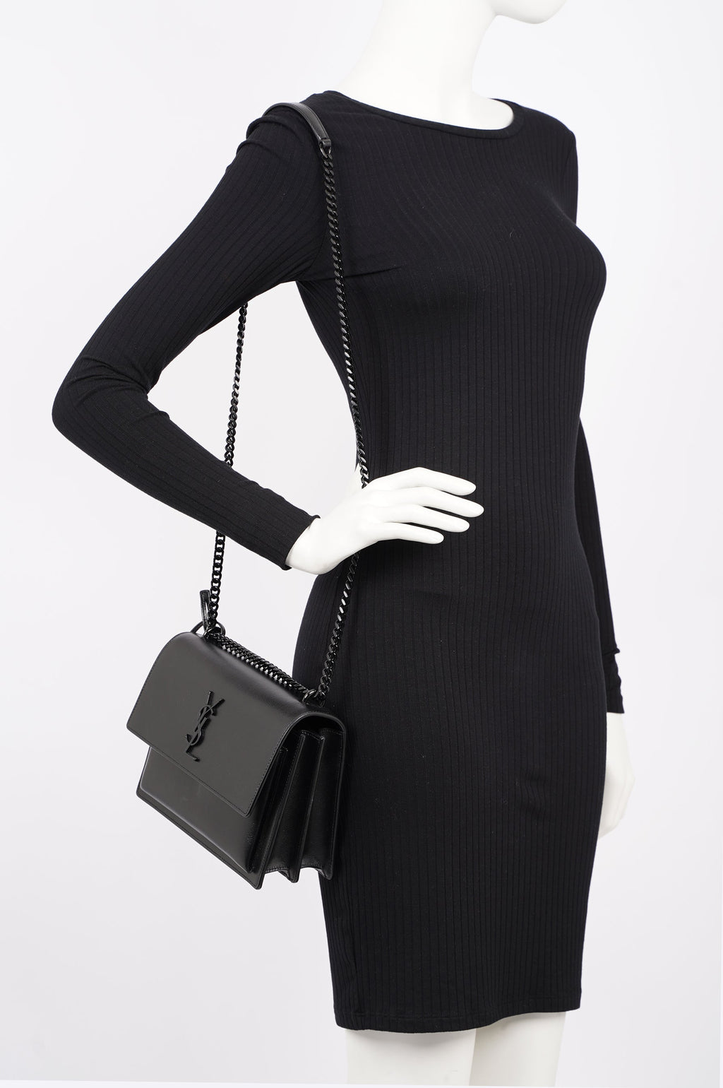 Saint Laurent Womens Sunset Bag Black Medium