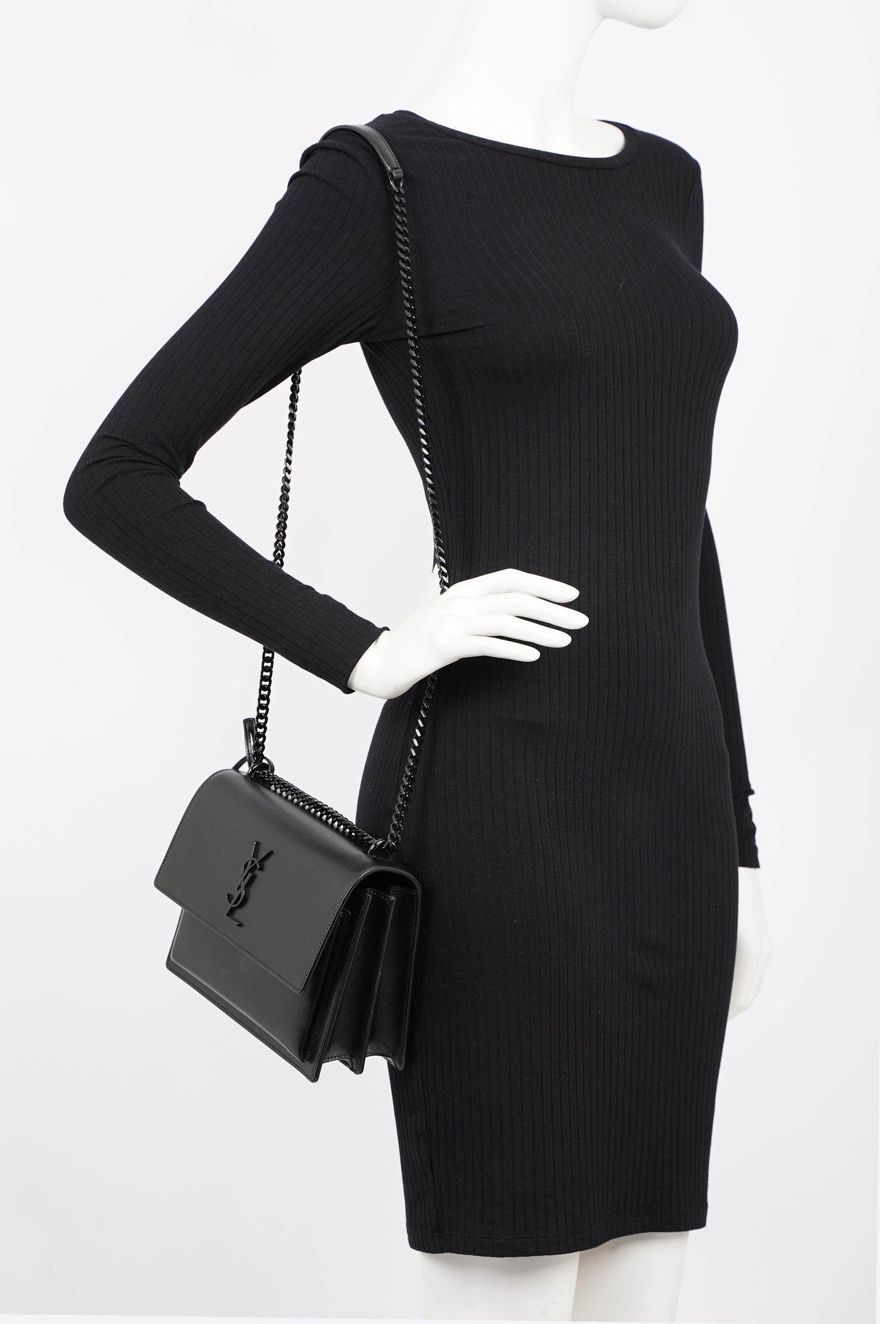 Saint Laurent Womens Sunset Bag Black Medium