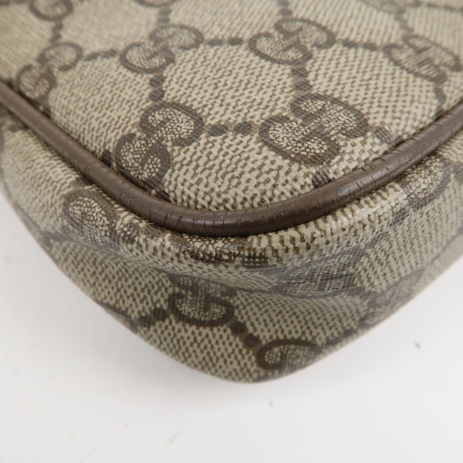 GUCCI Old Gucci GG Plus Leather Shoulder Bag Beige 97.02.068