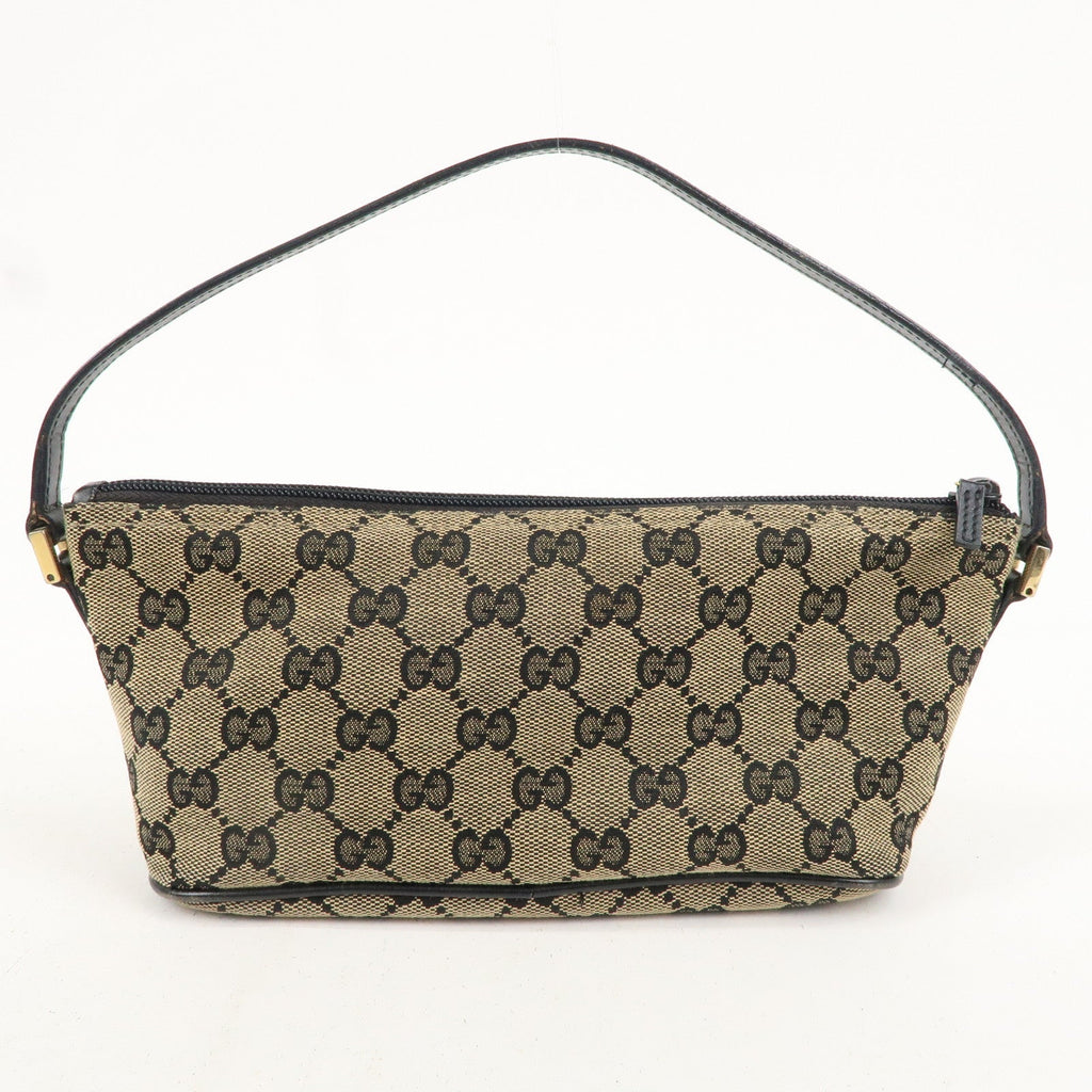 GUCCI Set of 2 Boat Bag GG Canvas Leather Pouch 039.1103 & 07198