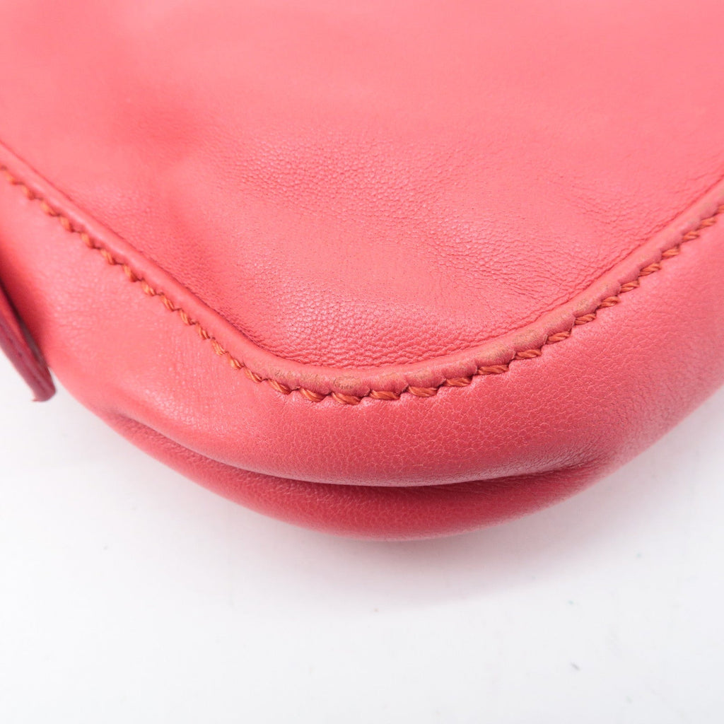 FENDI Mamma Baguette Leather Hand Bag Shoulder Bag Pink 8BR600