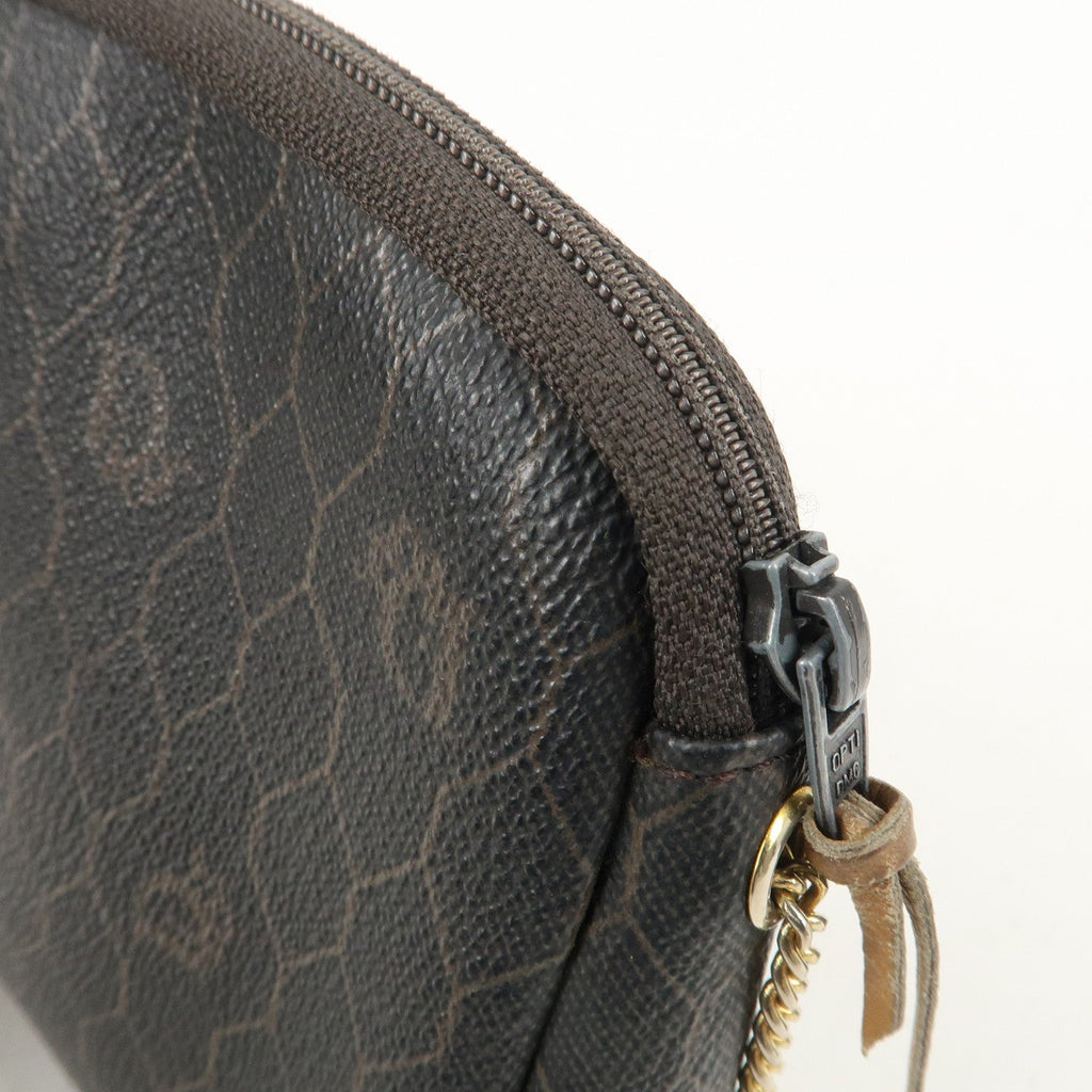 Christian Dior Honeycomb PVC Chain Shoulder Bag Black
