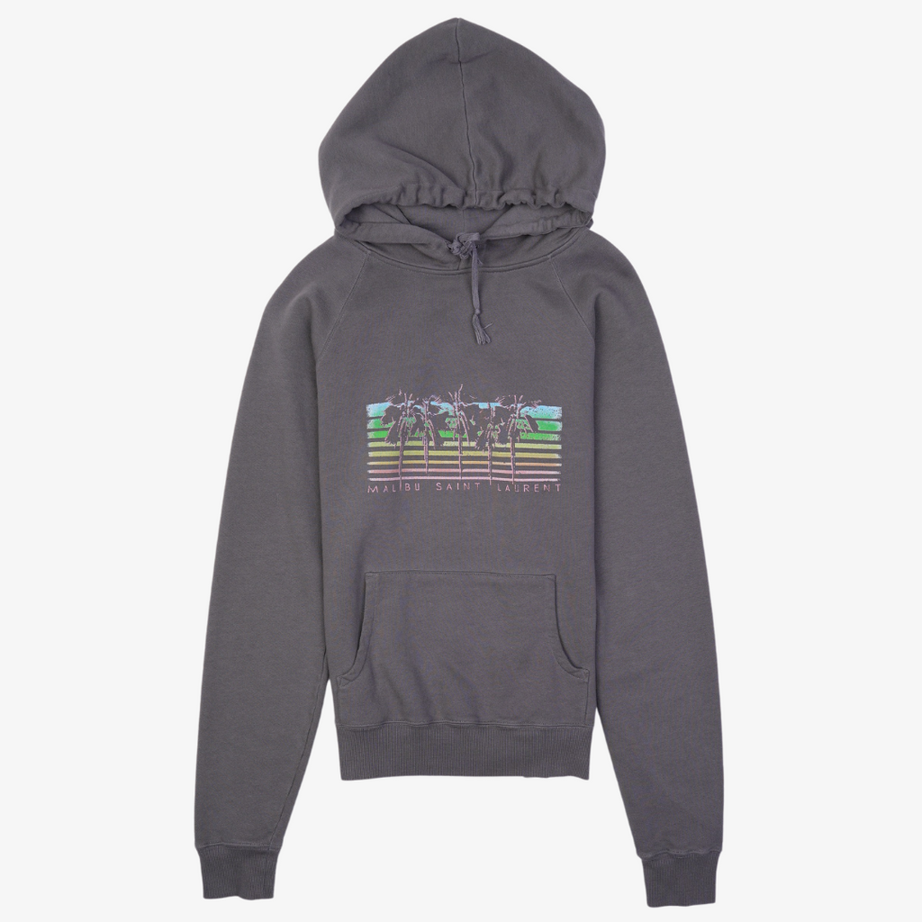 Saint Laurent Womens Malibu Hoodie Grey S