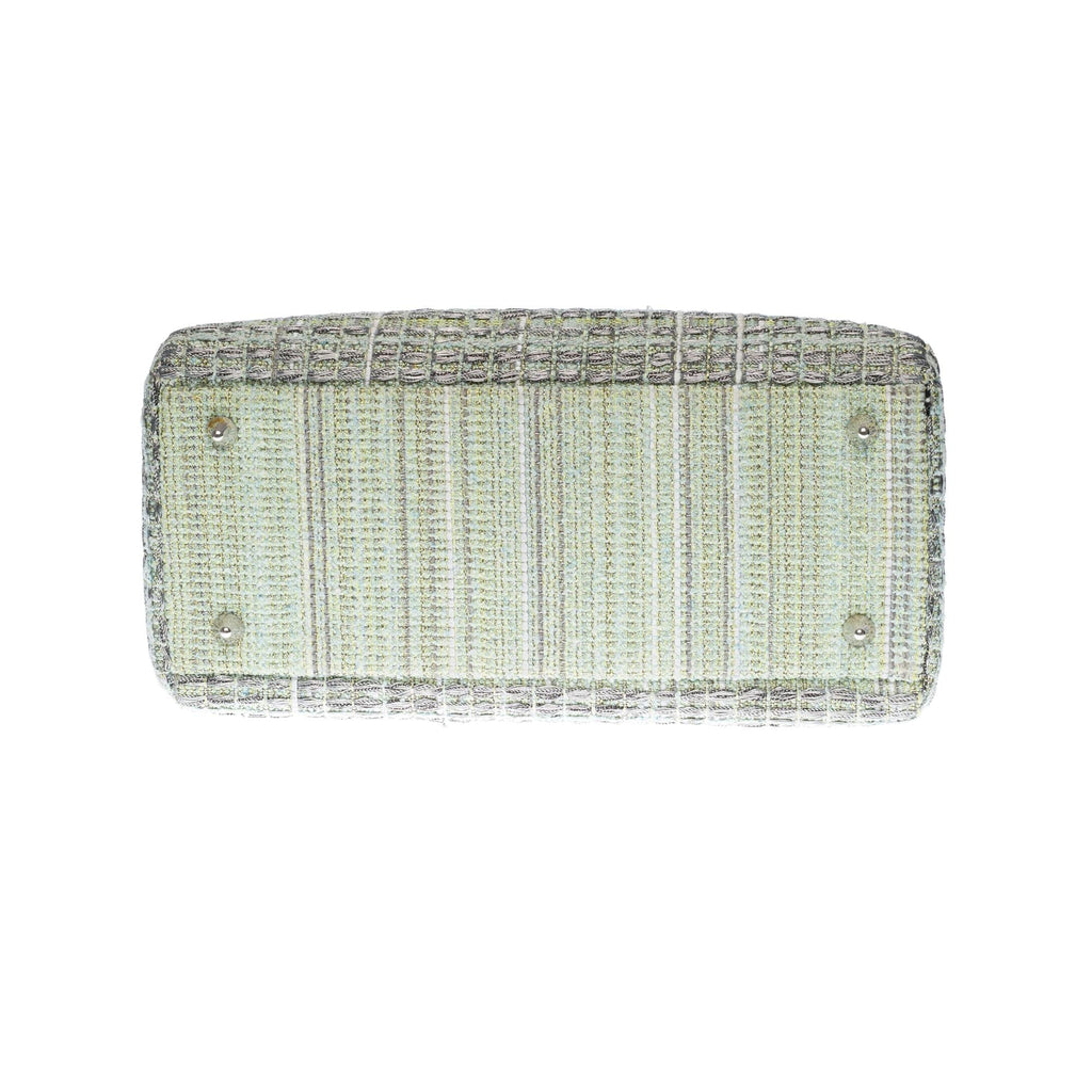 Limited Edition Lady Dior MM in Green Tweed and silver threads, SHW