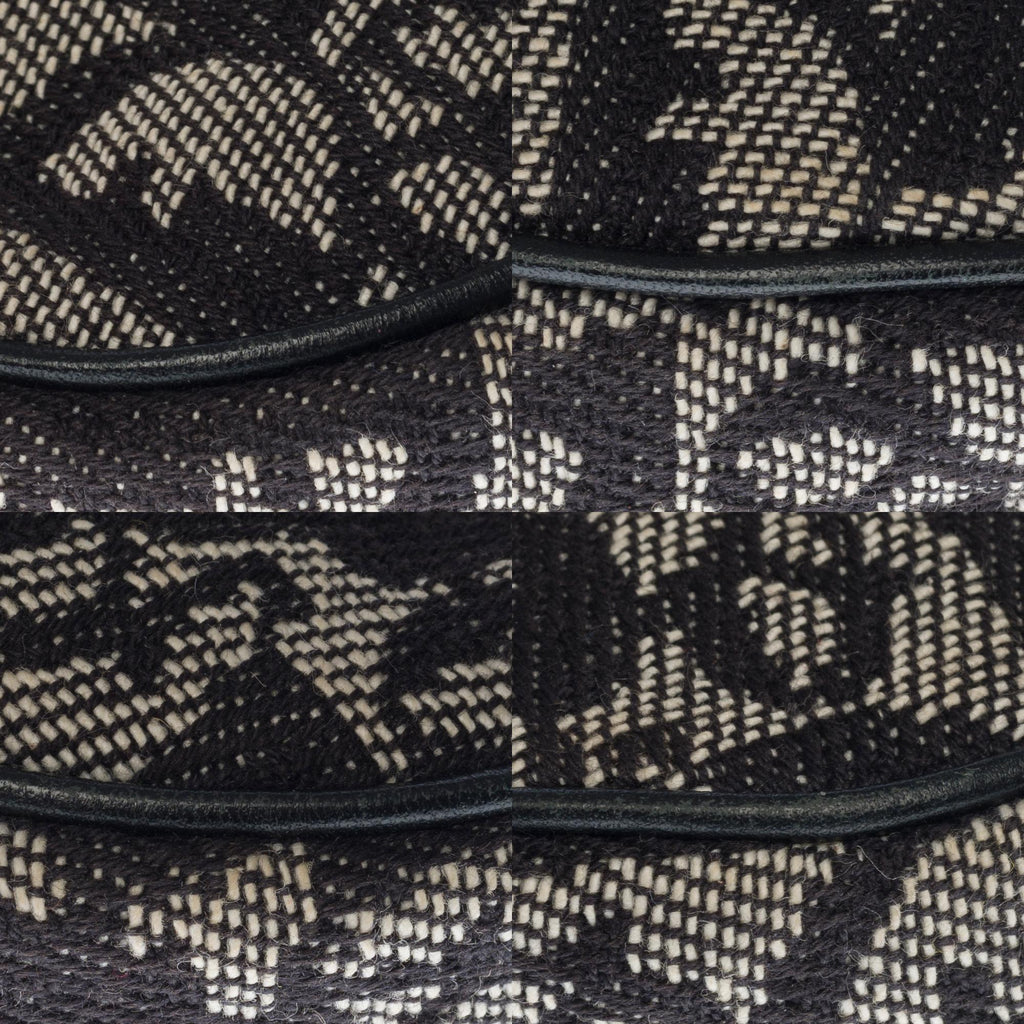 CHRISTIAN DIOR Gorgeous Saddle shoulder bag in navy blue monogram canvas, SHW
