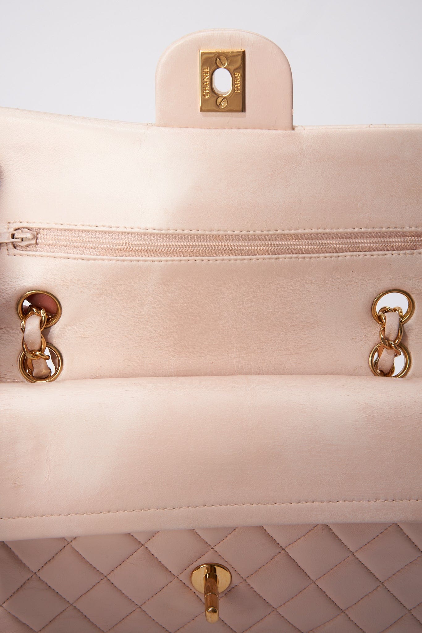 Chanel Classic Double Flap Bag Small - Powder Pink Quilted Leather