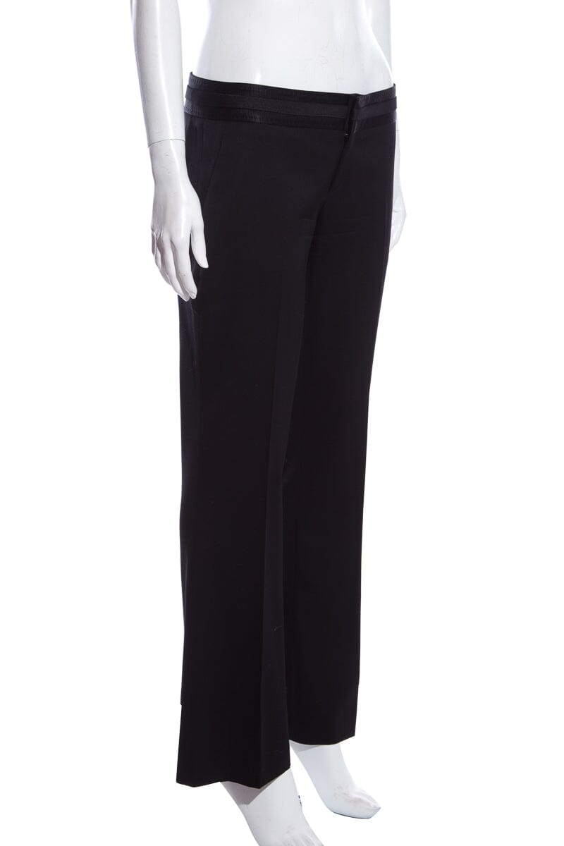 Gucci Black Satin Waistband Pants SZ 40