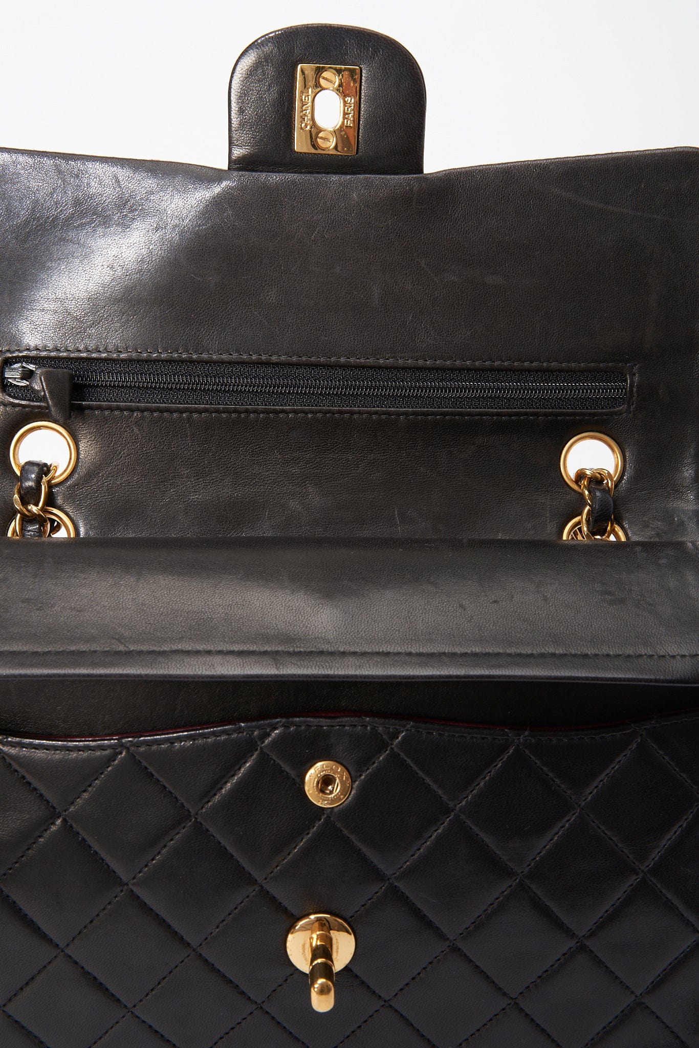 Chanel Classic Double Flap Bag Small - Black Quilted Leather