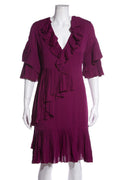 Gucci Violet Ruffle Dress SZ 40