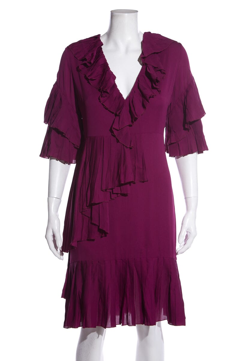 Gucci Violet Ruffle Dress SZ 40