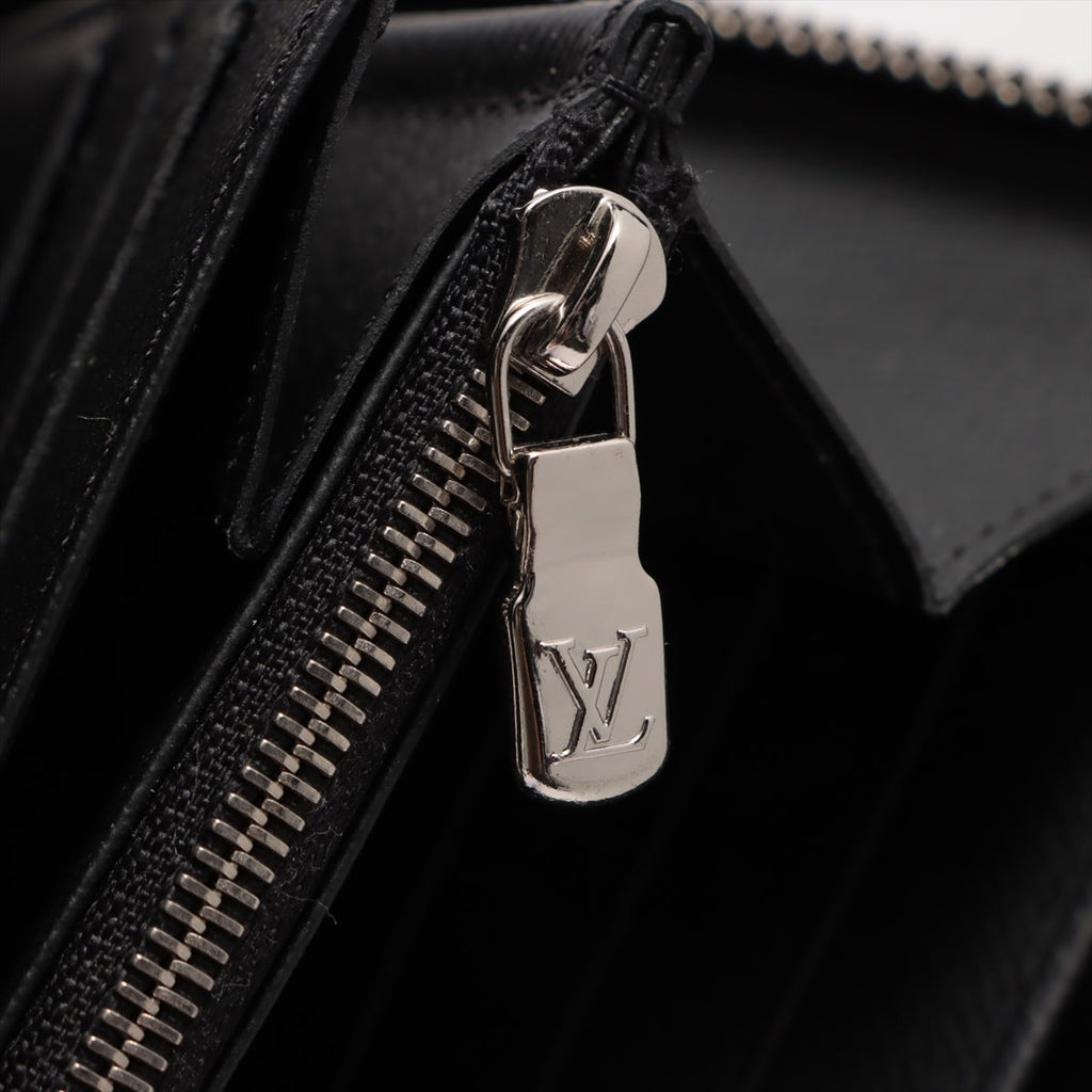 Louis Vuitton Black Leather Zippy organizer wallet accessories