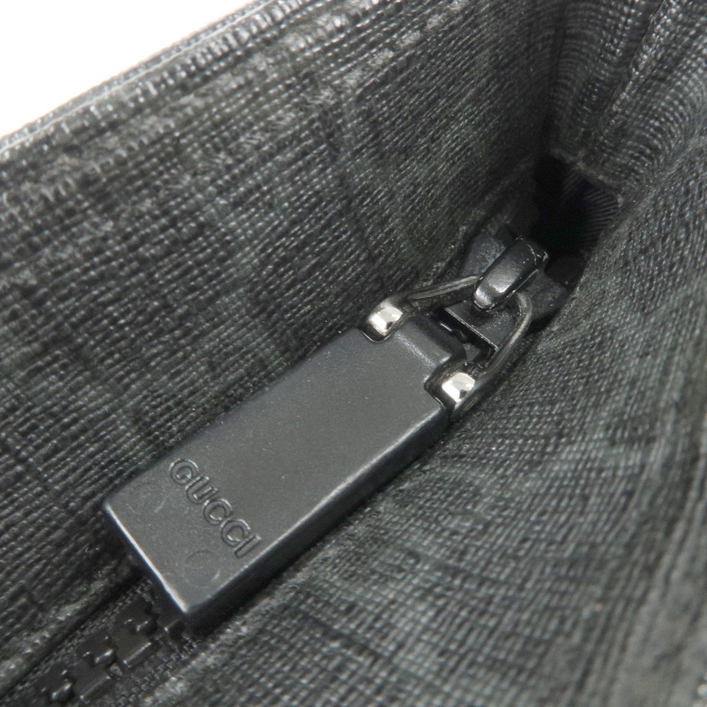 GUCCI GG Supreme Leather Shoulder Bag Black 162904