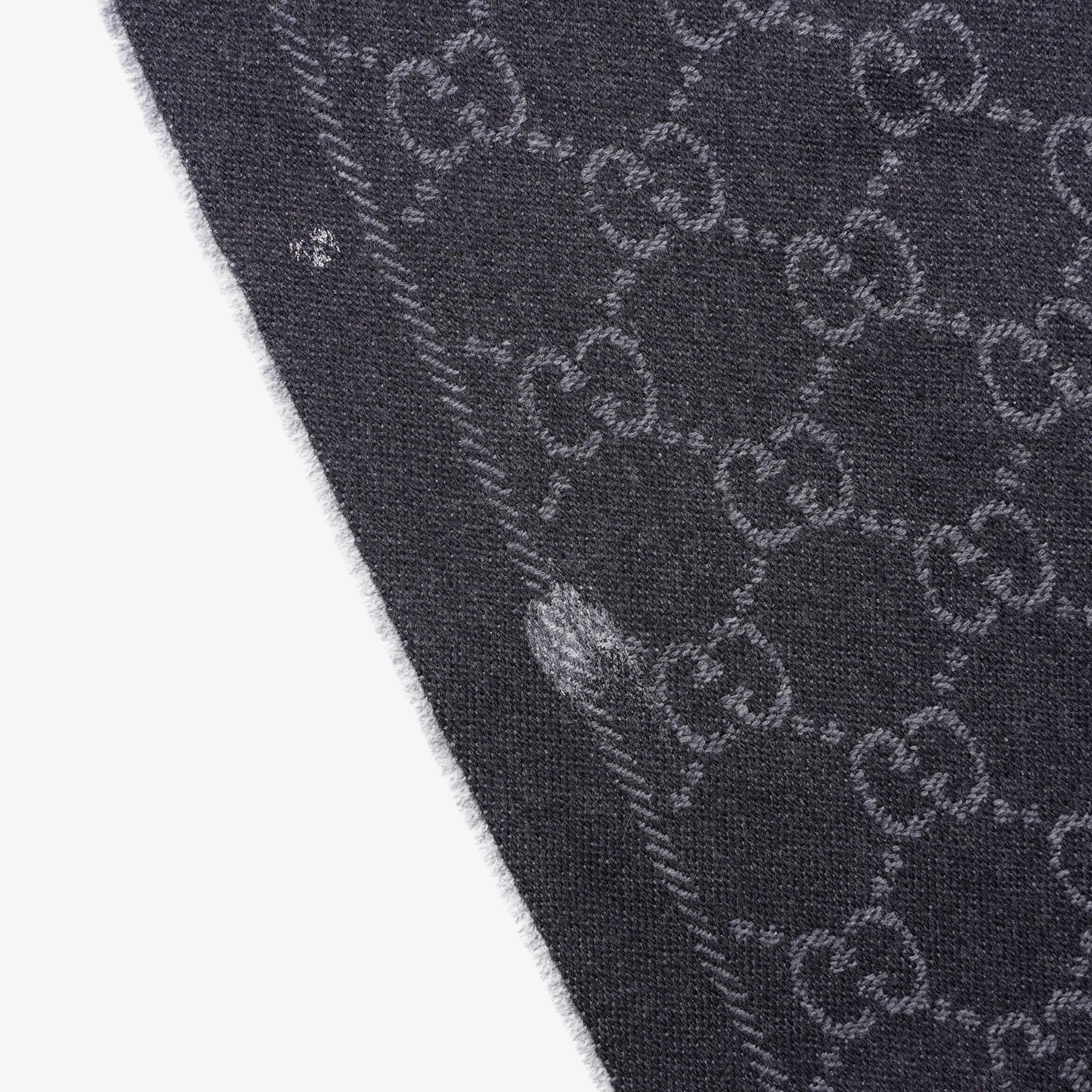 Gucci Womens GG Jacquard Scarf Black Grey