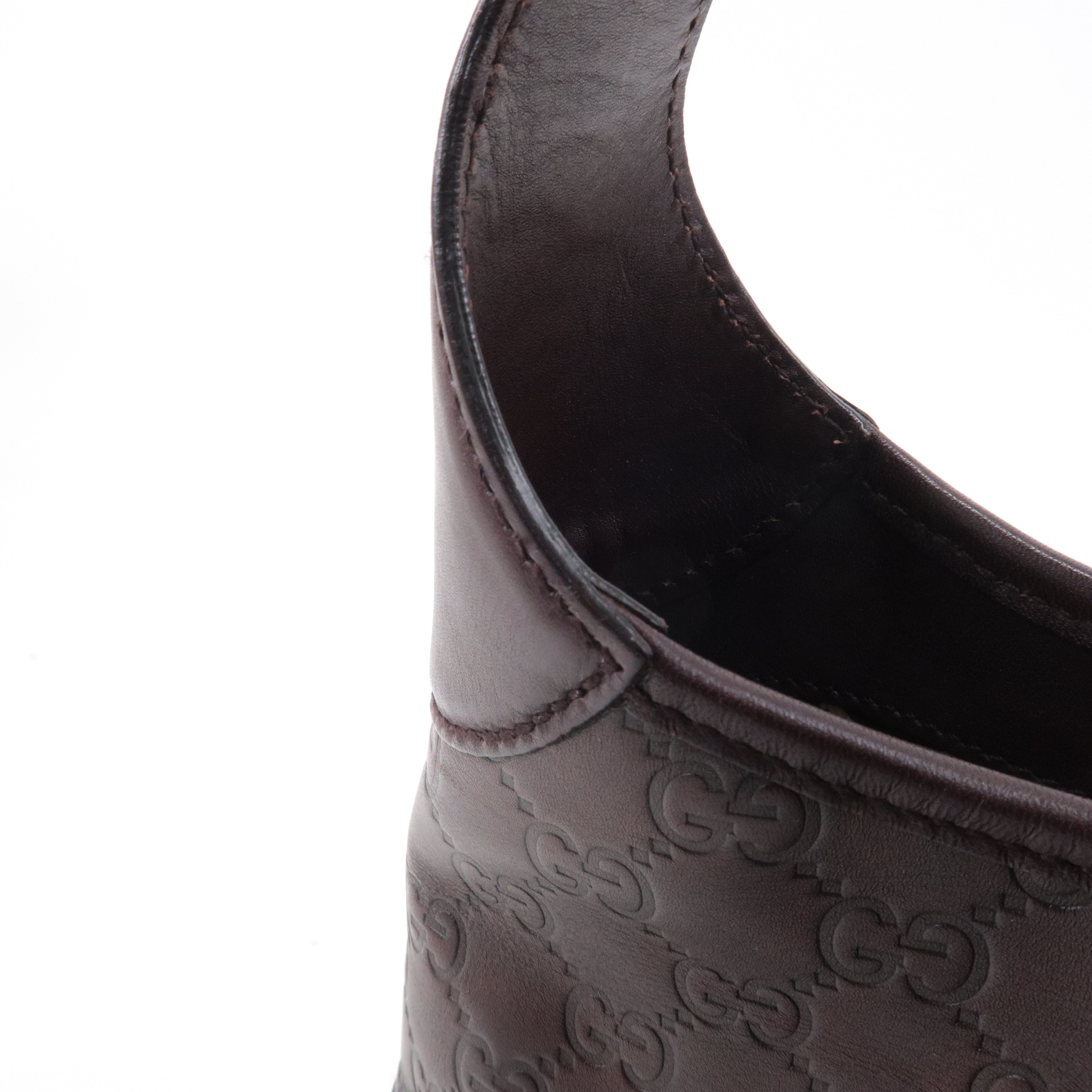 GUCCI Guccissima Leather Shoulder Bag Hand Bag Brown 145778