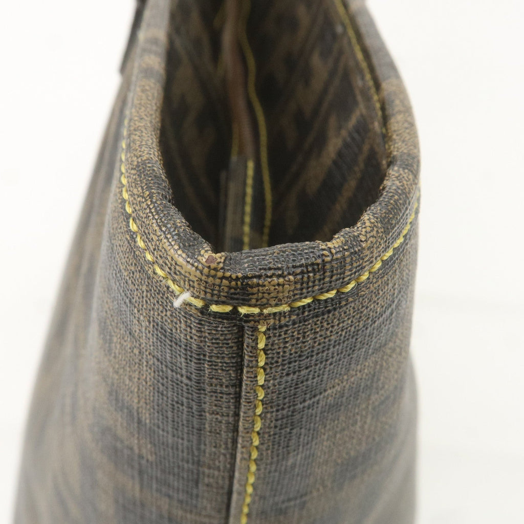 FENDI Zucca PVC Tote Bag Khaki Black Yellow 8BH185