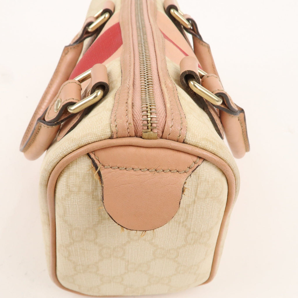 GUCCI Joyline GG Plus Leather Mini Boston Bag Beige Pink 190257