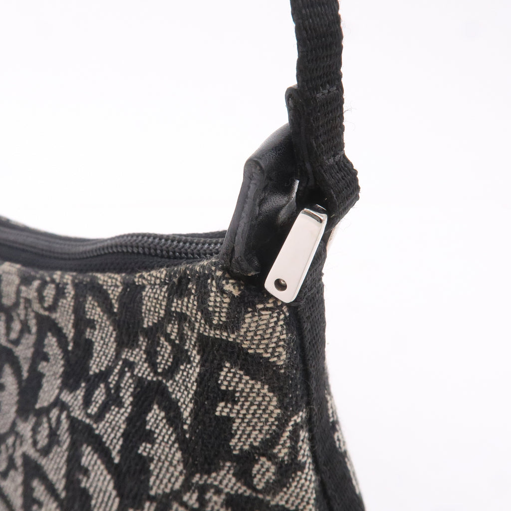 Christian Dior Trotter Canvas Leather Hand Bag Pouch Black