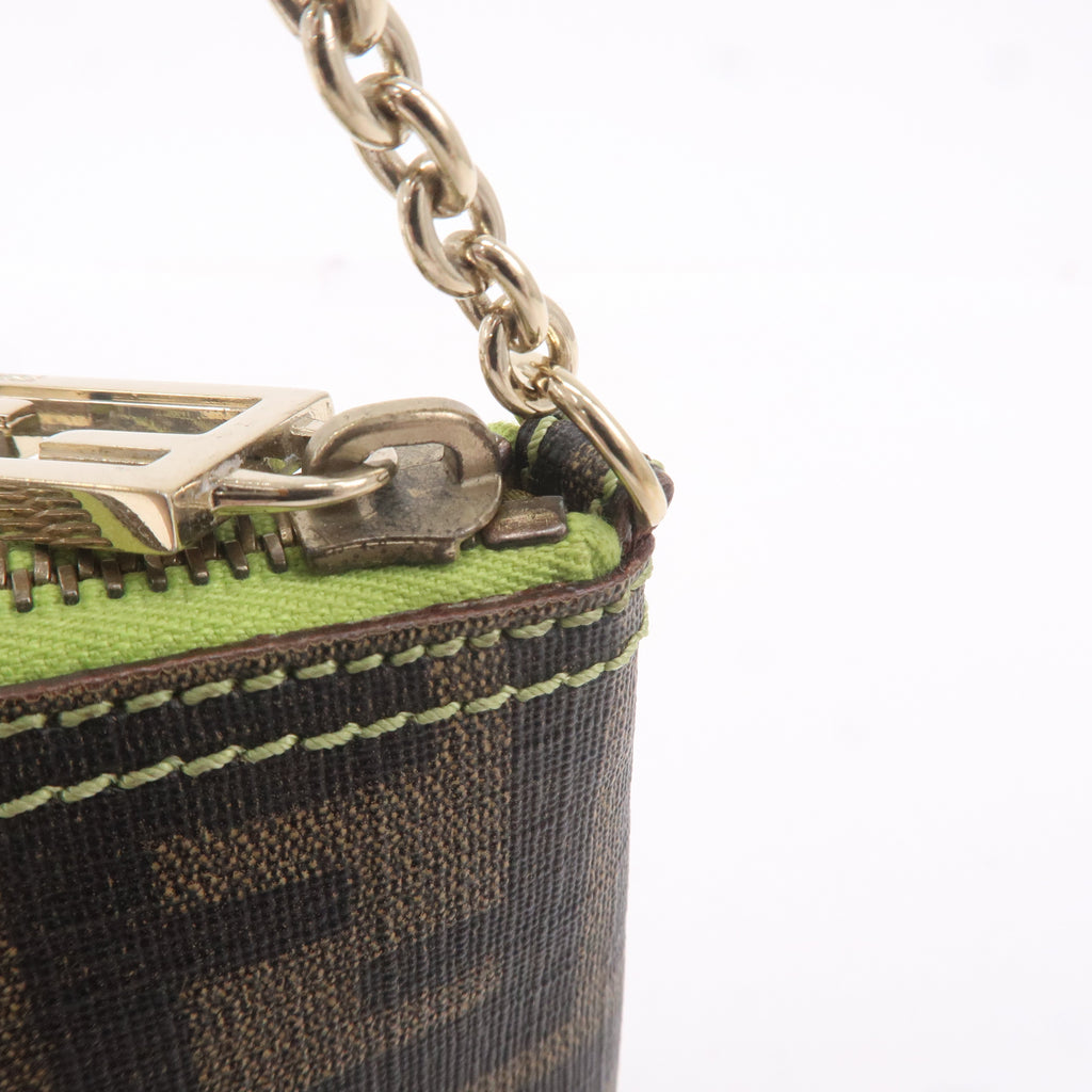 FENDI Zucca Print PVC Accessory Pouch Bag Khaki Green 8BR592
