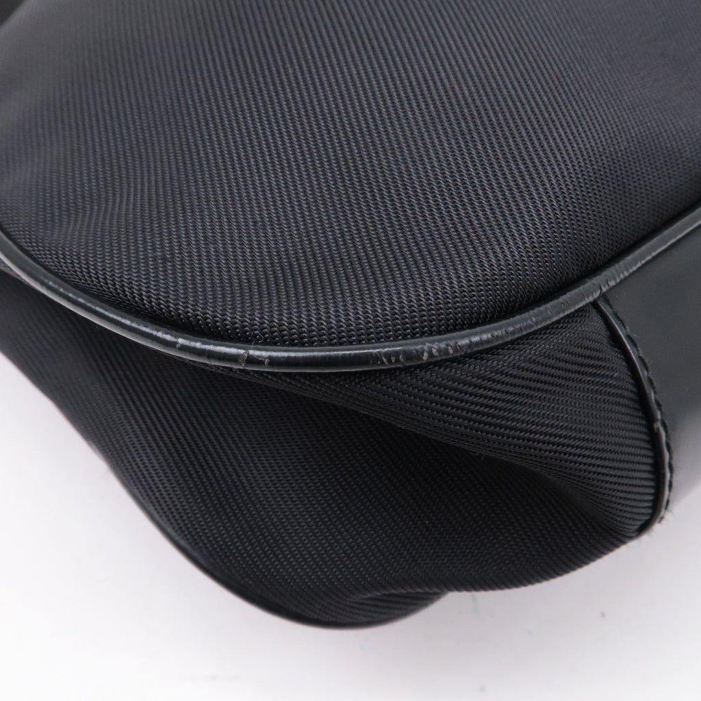 GUCCI Bamboo Nylon Patent Leather 2Way Shoulder Bag Black 001.1998