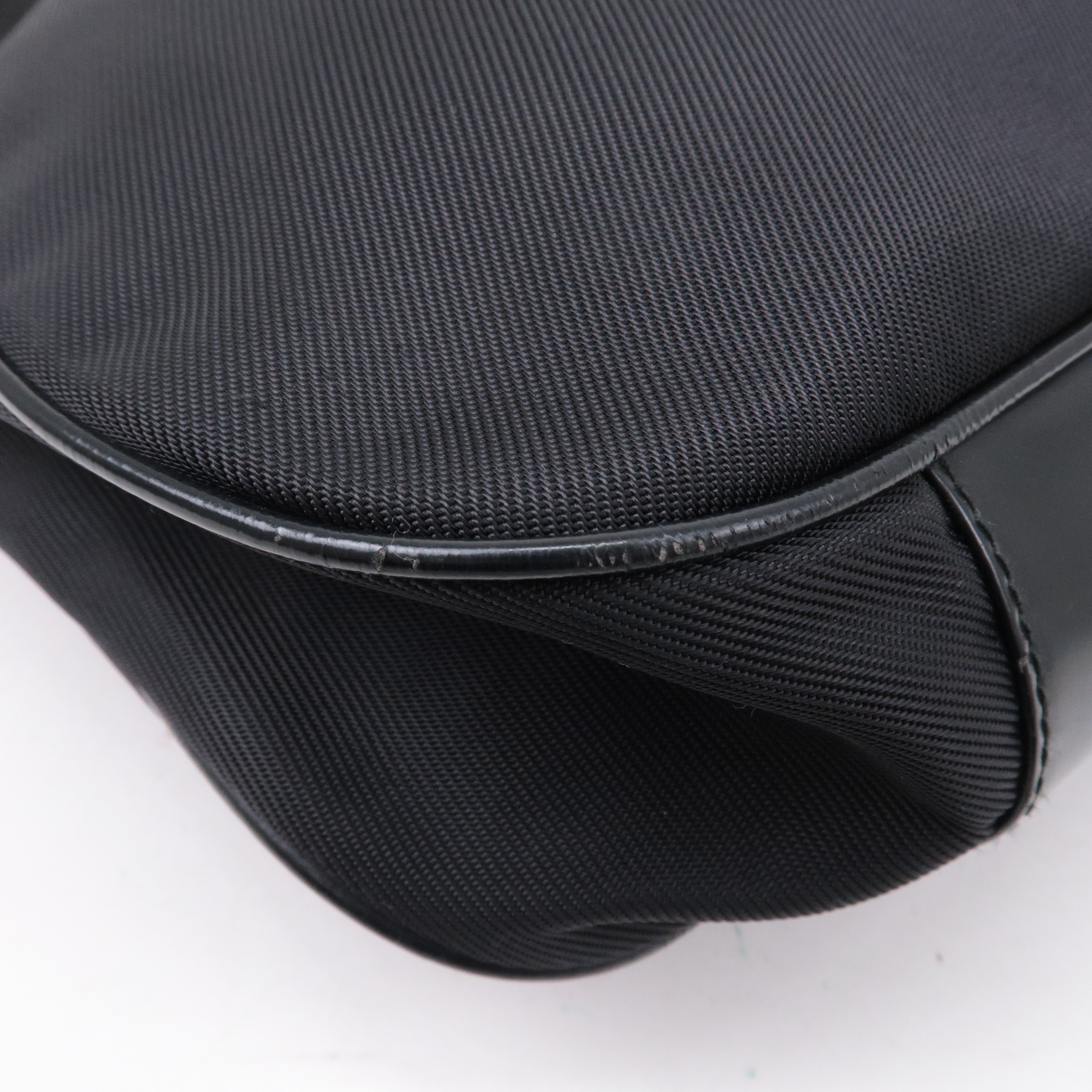 GUCCI Bamboo Nylon Patent Leather 2Way Shoulder Bag Black 001.1998
