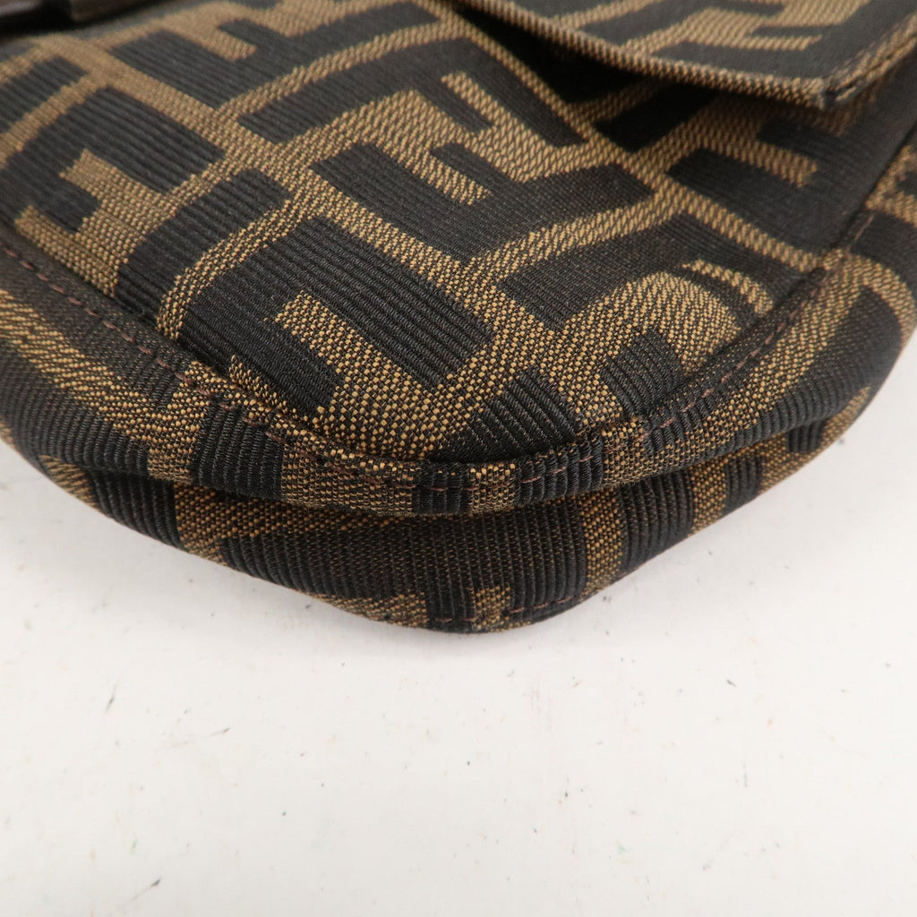 FENDI Zucca Mamma Baguette Canvas Leather Shoulder Bag 26424