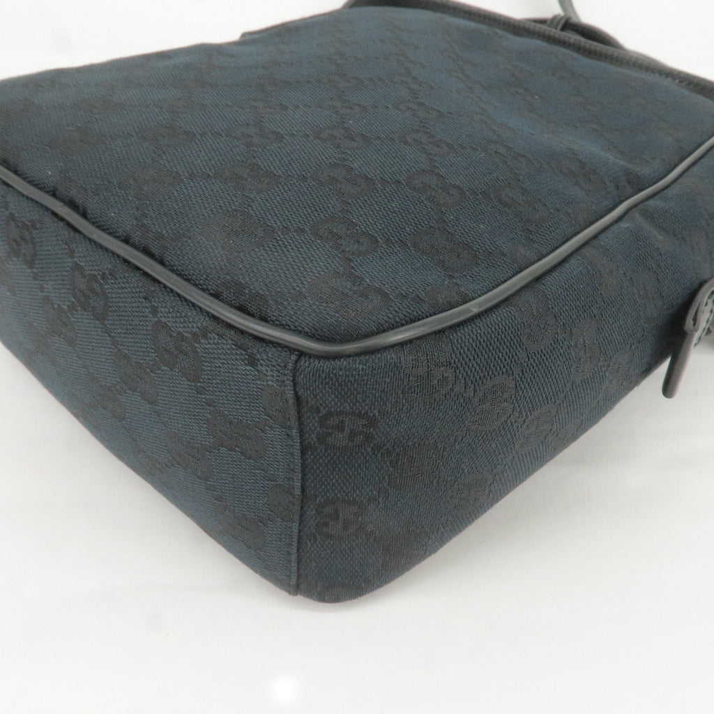 GUCCI GG Canvas Leather Shoulder Bag Hand Bag Black 018 1612