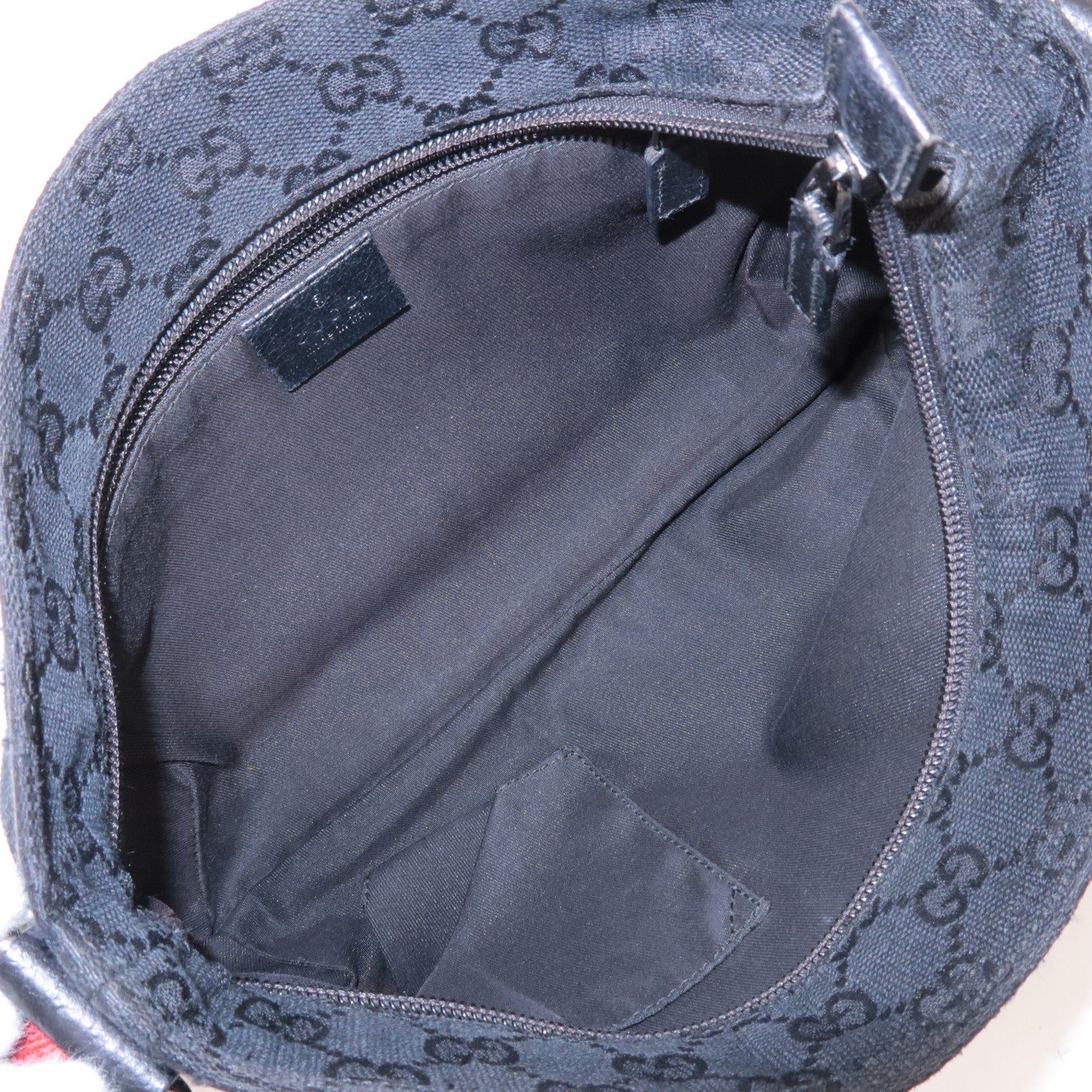 GUCCI Sherry GG Canvas Leather Shoulder Bag Black 189749
