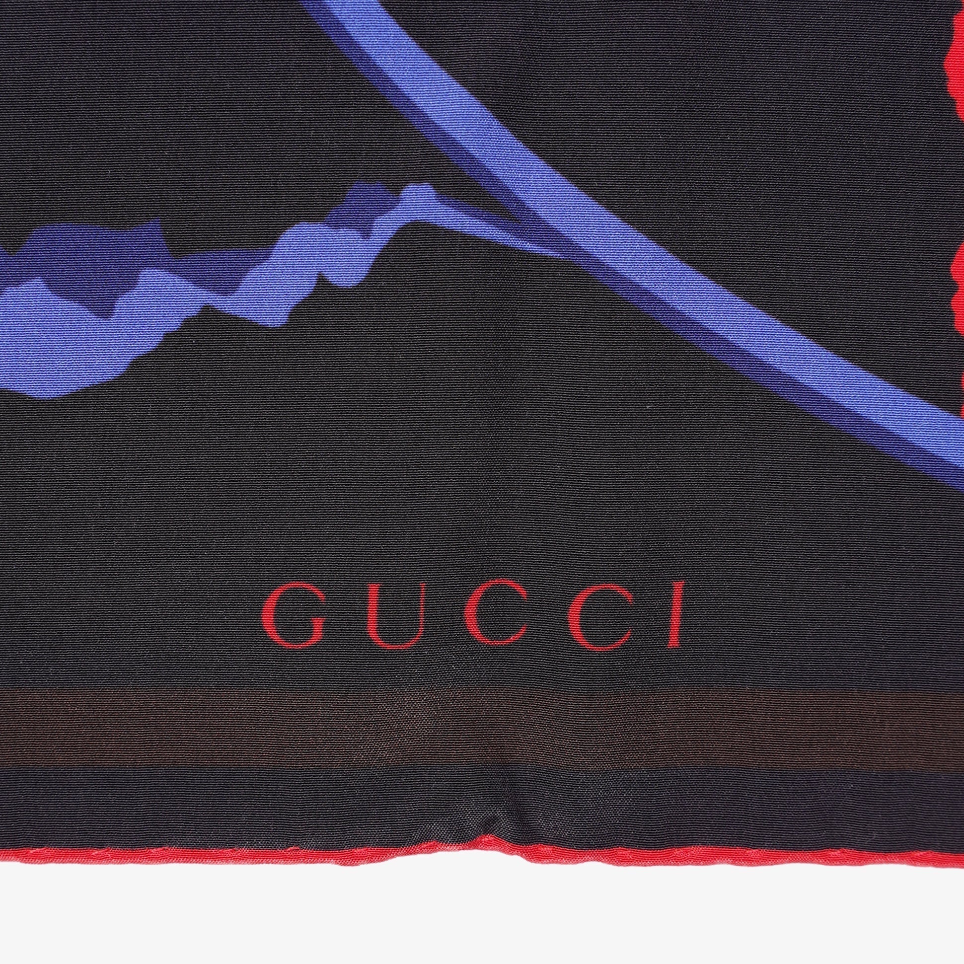 Gucci Womens Floral Scarf Black