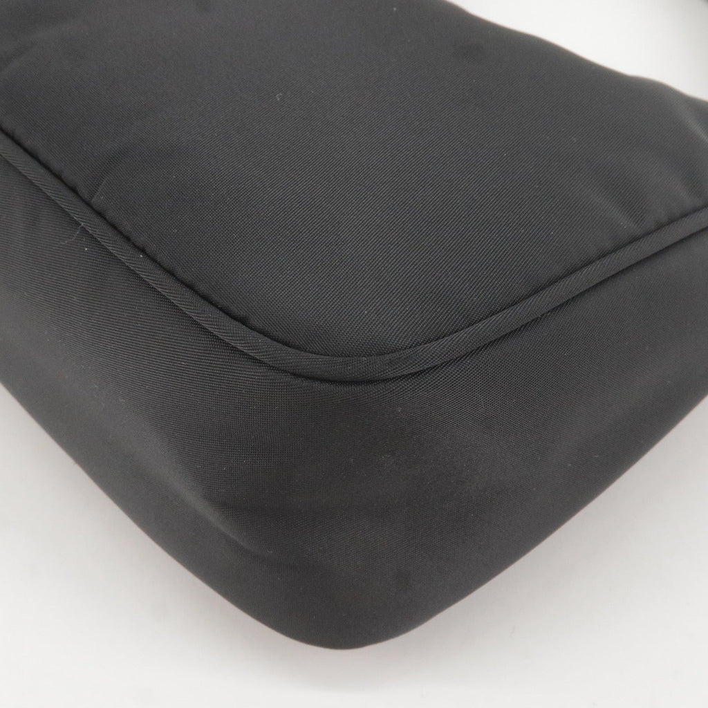 Prada Logo Nylon Hand Bag Pouch Purse NERO Black