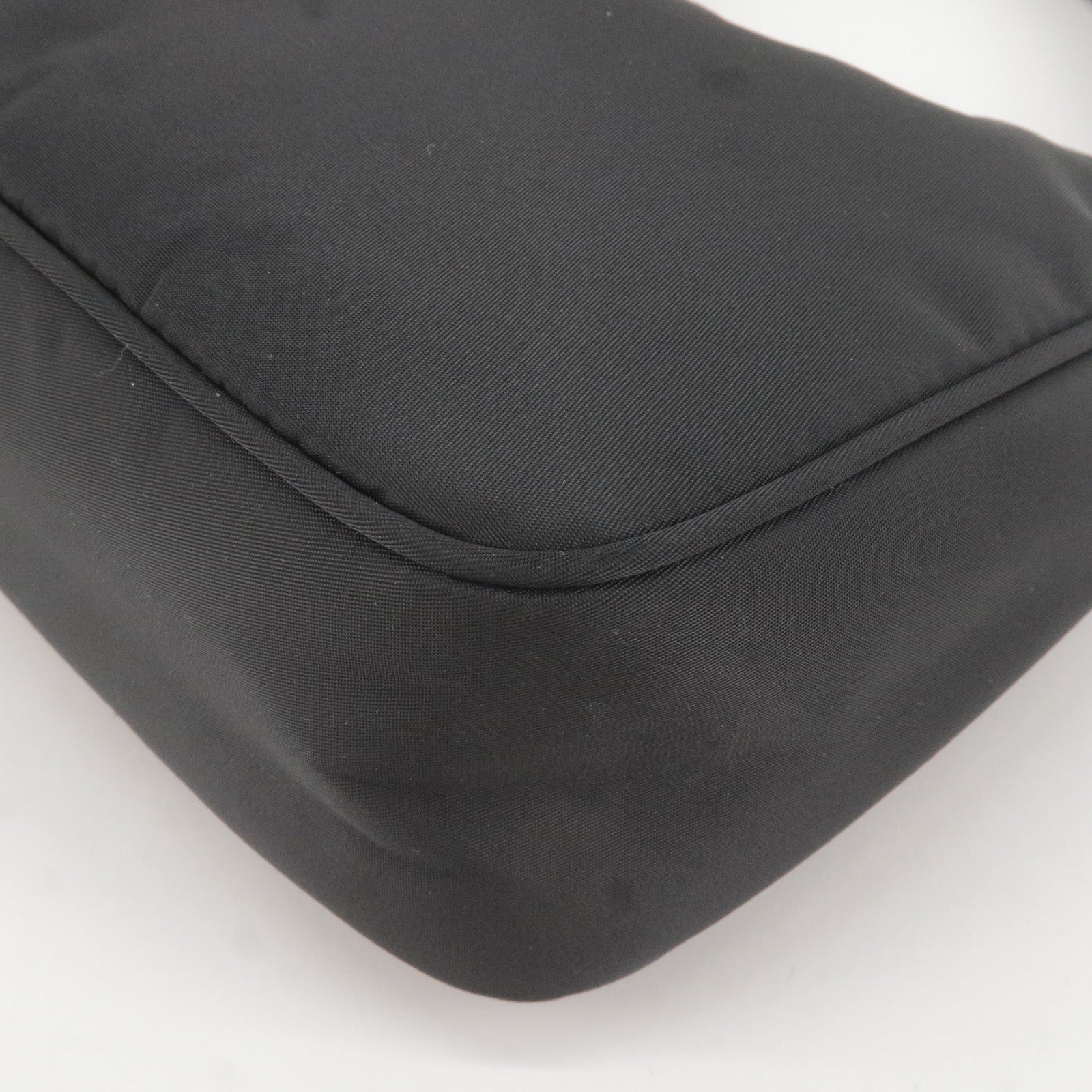 Prada Logo Nylon Hand Bag Pouch Purse NERO Black