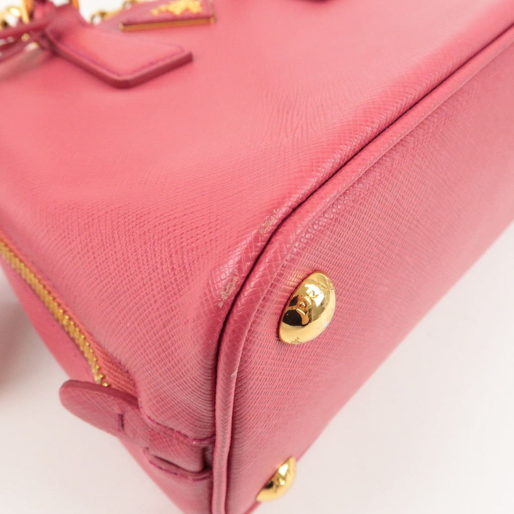 Prada Logo Leather 2Way Hand Bag Shoulder Bag Pink BL0838