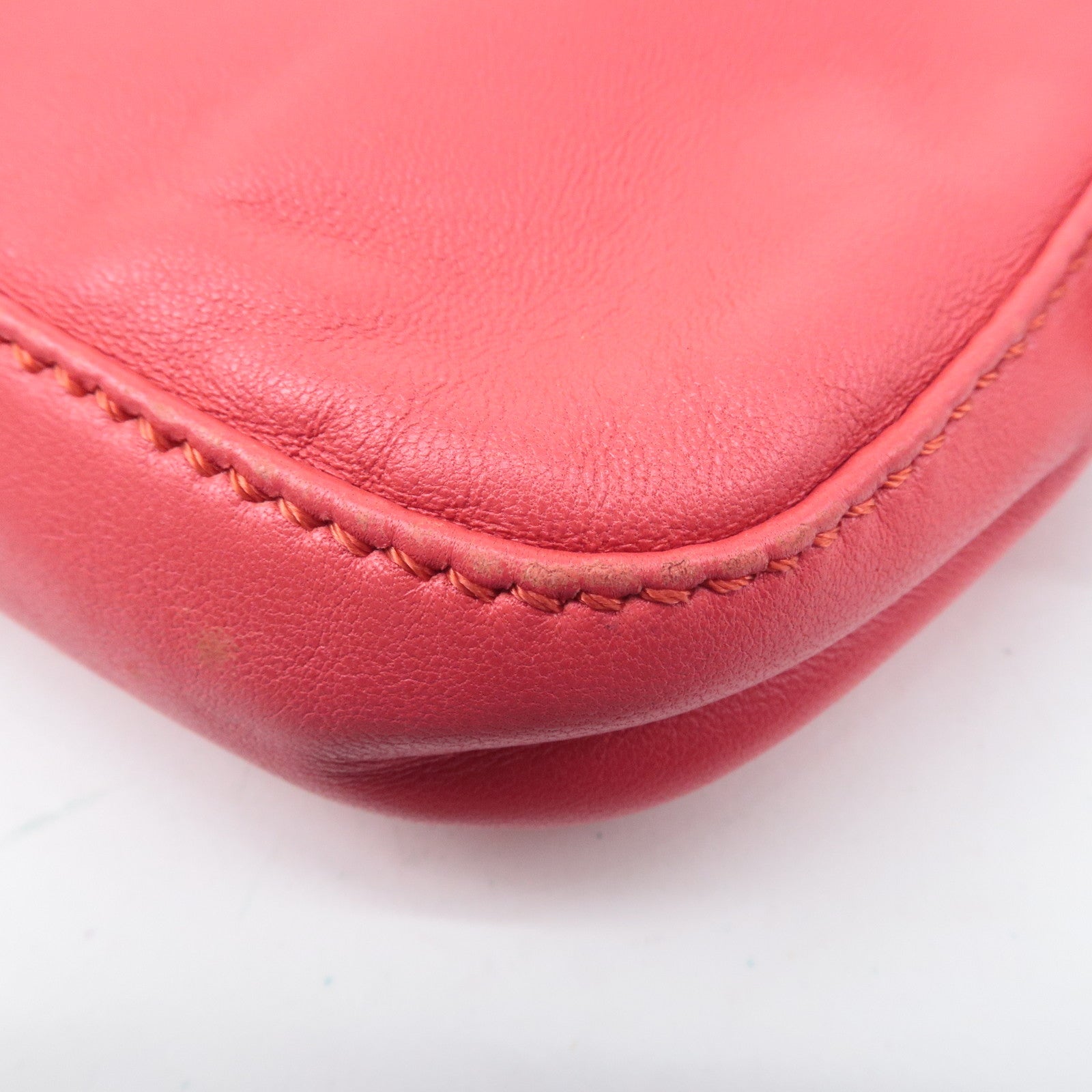 FENDI Mamma Baguette Leather Hand Bag Shoulder Bag Pink 8BR600