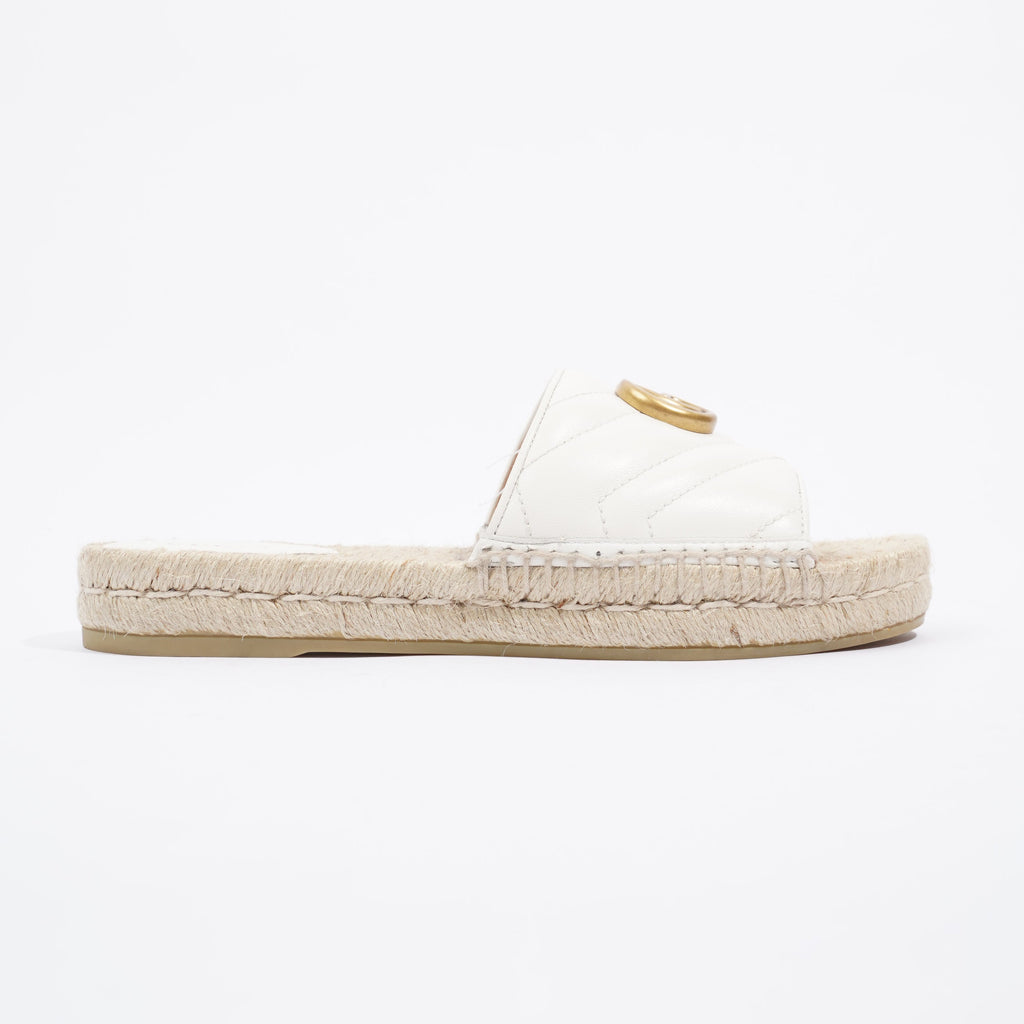 Gucci Marmont Espadrilles White Leather EU 37 UK 4