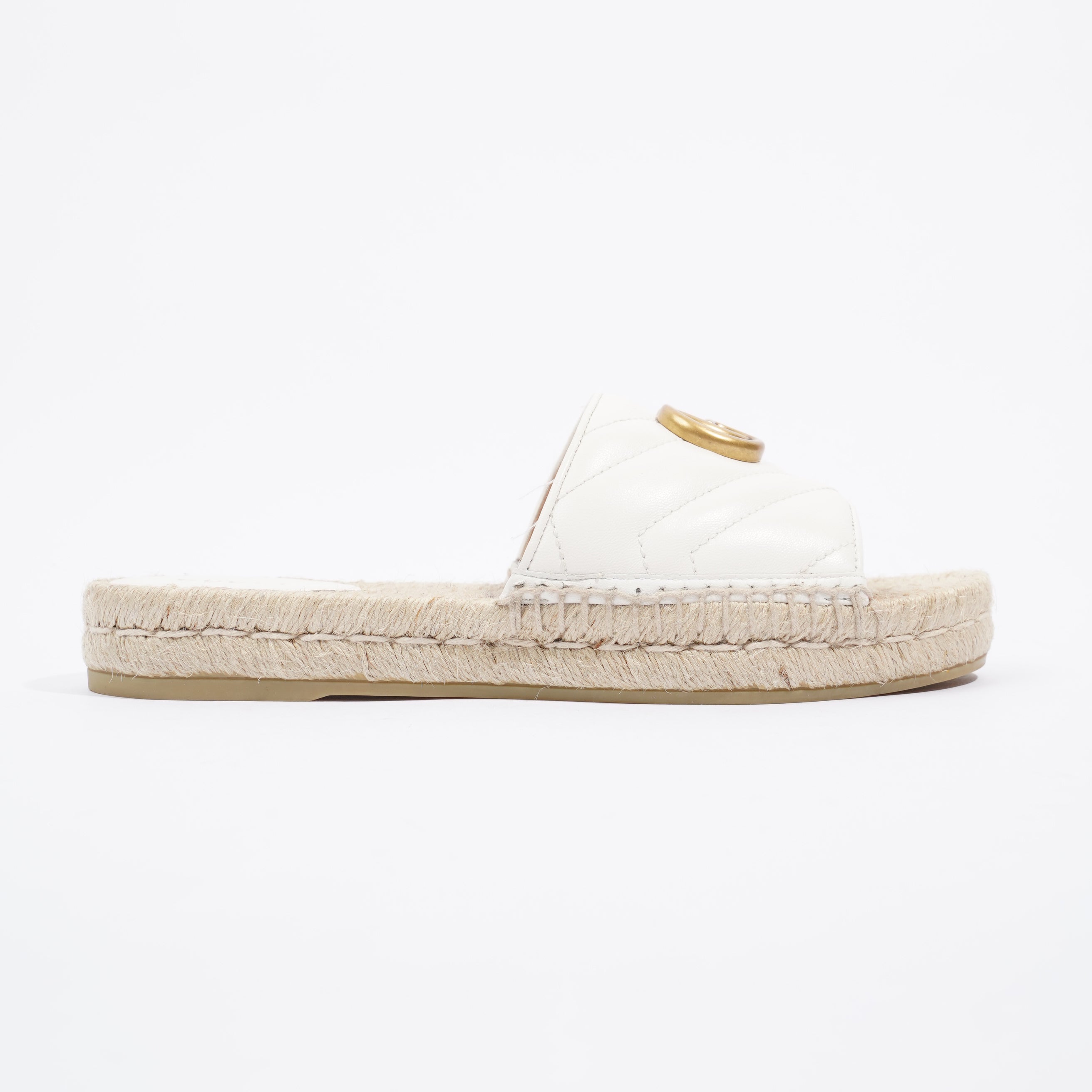 Gucci Marmont Espadrilles White Leather EU 37 UK 4