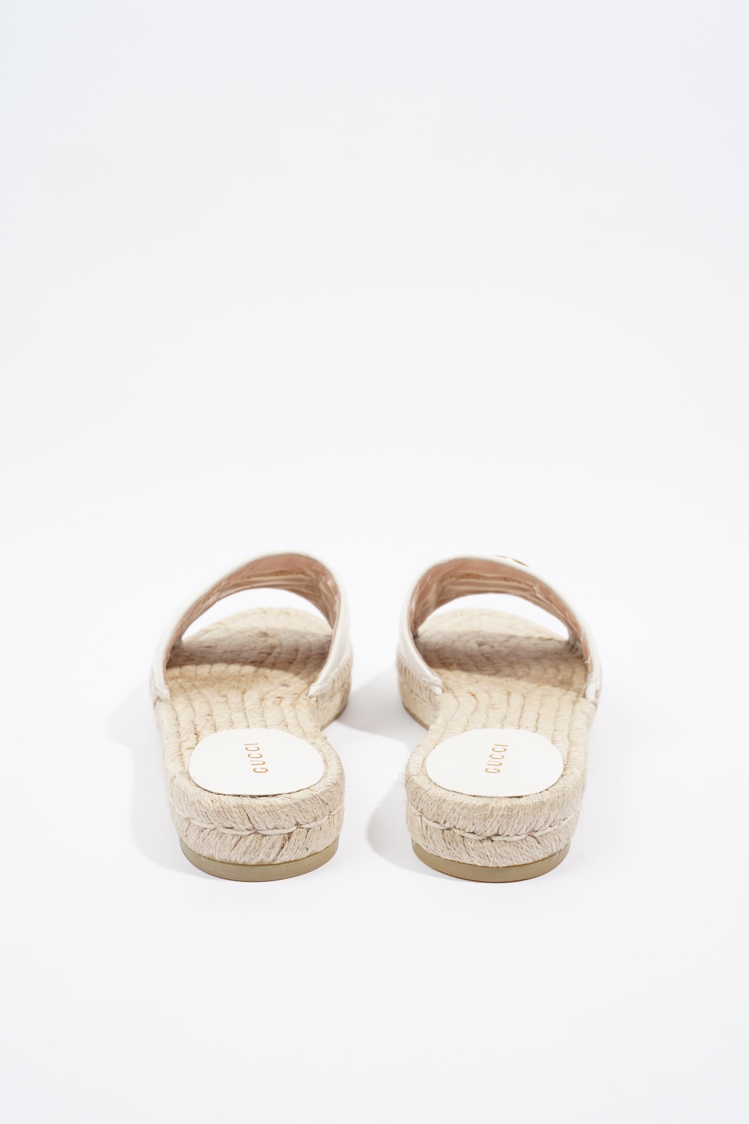 Gucci Marmont Espadrilles White Leather EU 37 UK 4