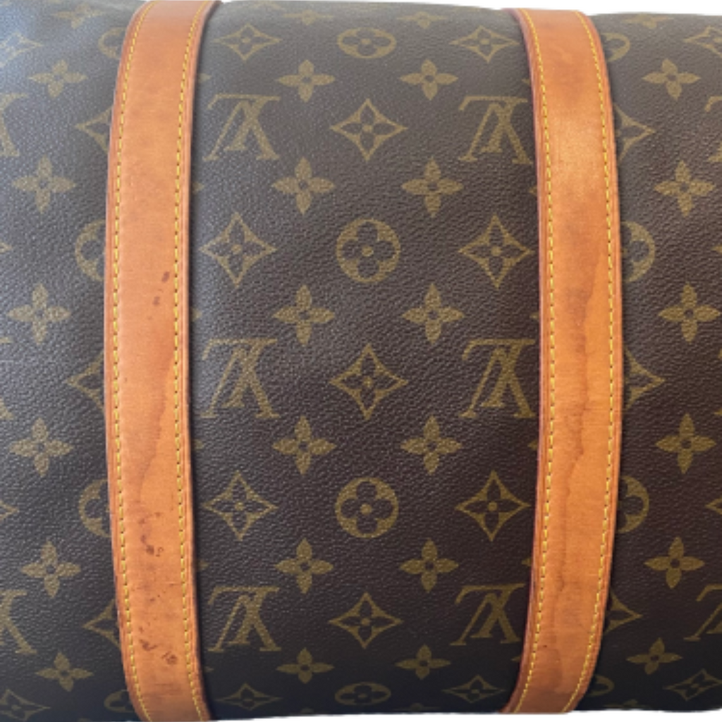Louis Vuitton Brown Canvas Keepall Bandouliere 45 travel bag