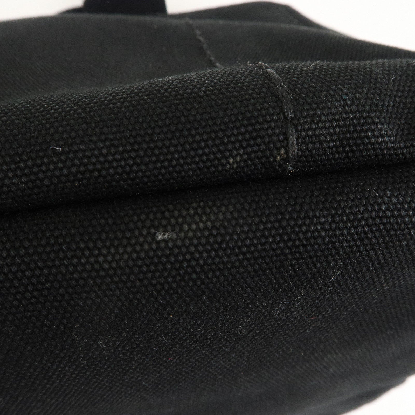 Prada Canapa Canvas Tote Bag Hand Bag Black BN1877
