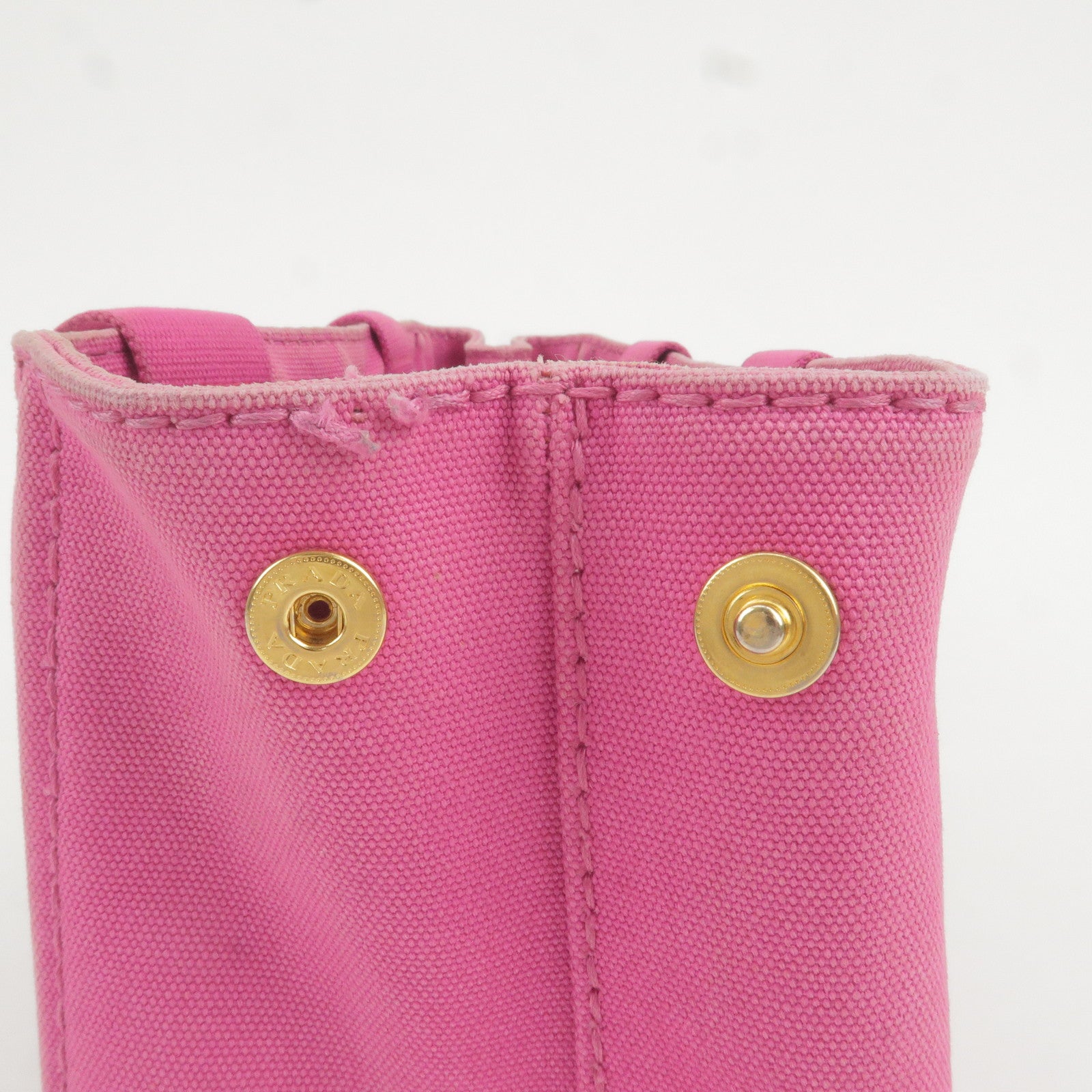 Prada Logo Canapa Mini Canvas Hand Bag Tote Bag Pink