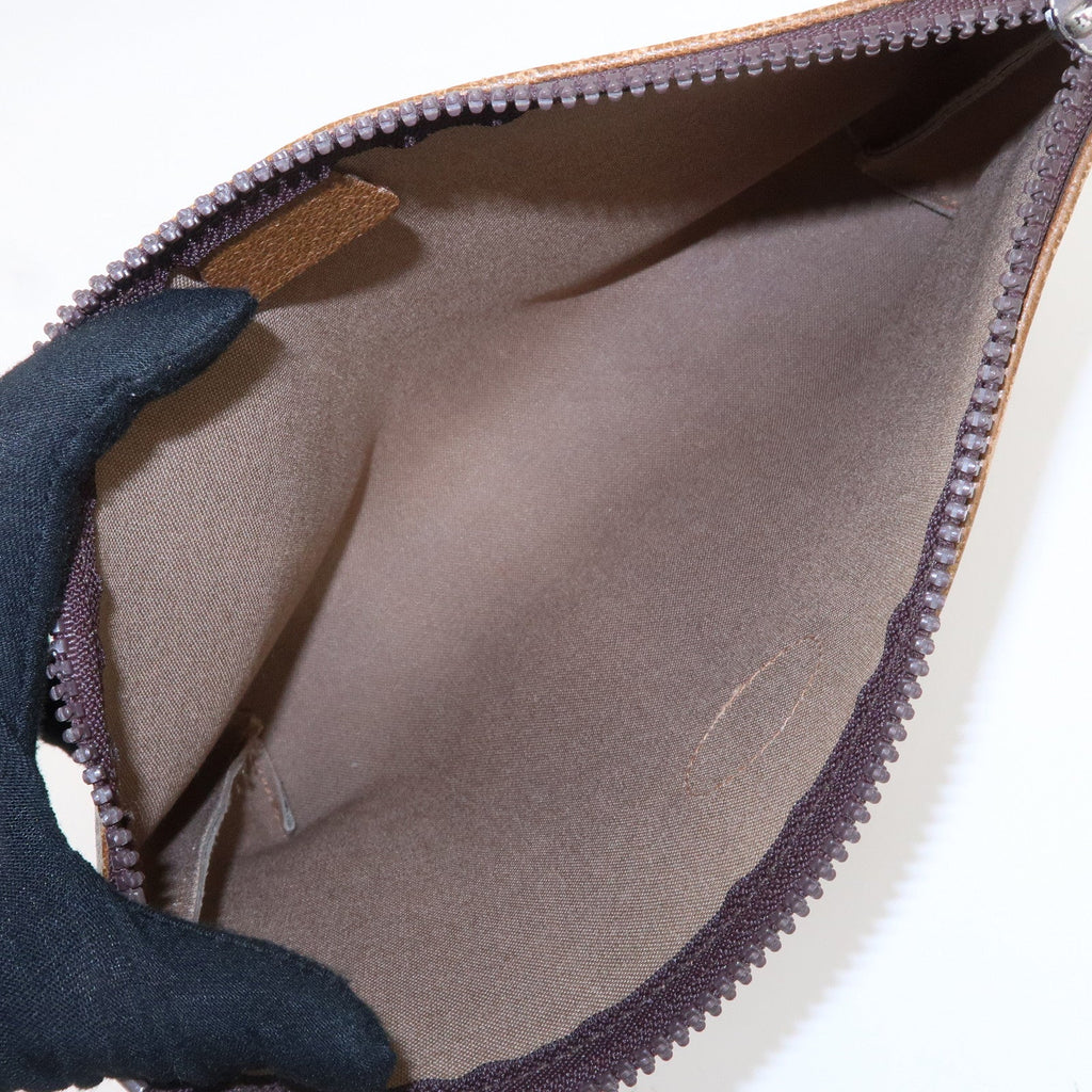 GUCCI Set of 3 Old Gucci Leather Second Bag Pouch Beige Brown