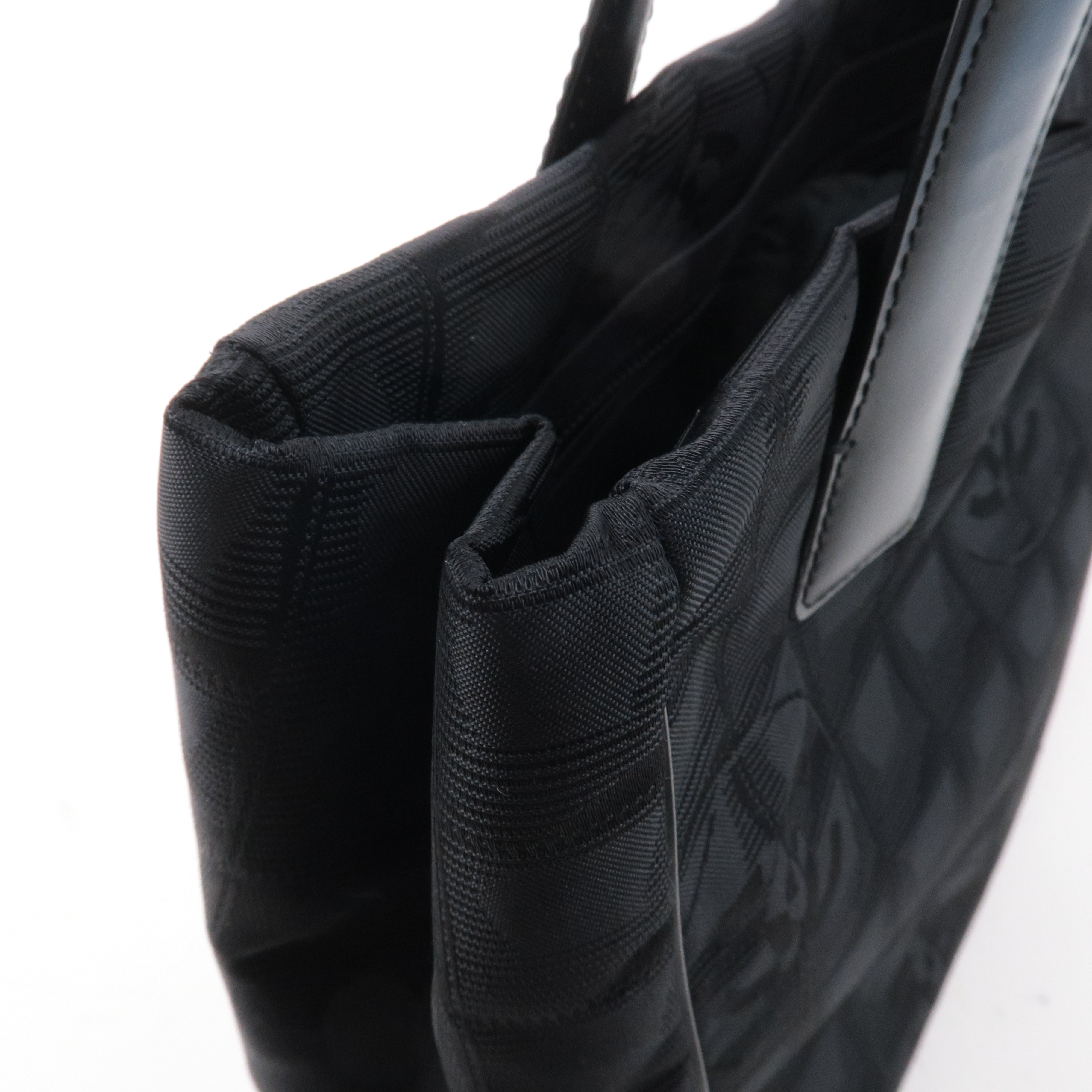 CHANEL New Travel Line Nylon Jacquard PM Tote Bag Black A20457