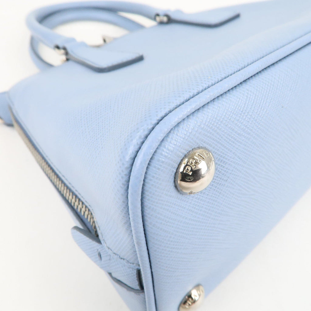 Prada Logo Leather 2Way Bag Hand Bag Shoulder Bag Blue 1BA838
