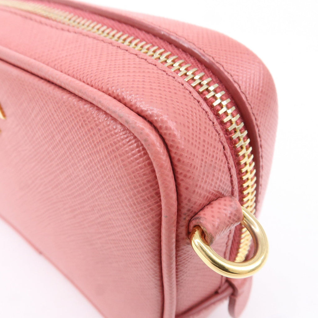 Prada Logo Leather Crossbody Shoulder Bag Pink 1N1674