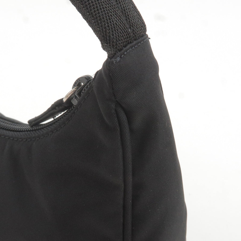 Prada Logo Nylon Hand Bag Pouch Purse NERO Black