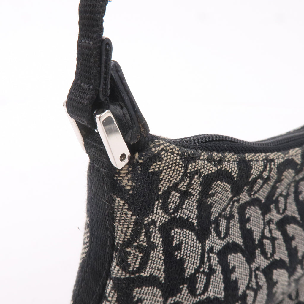 Christian Dior Trotter Canvas Leather Hand Bag Pouch Black