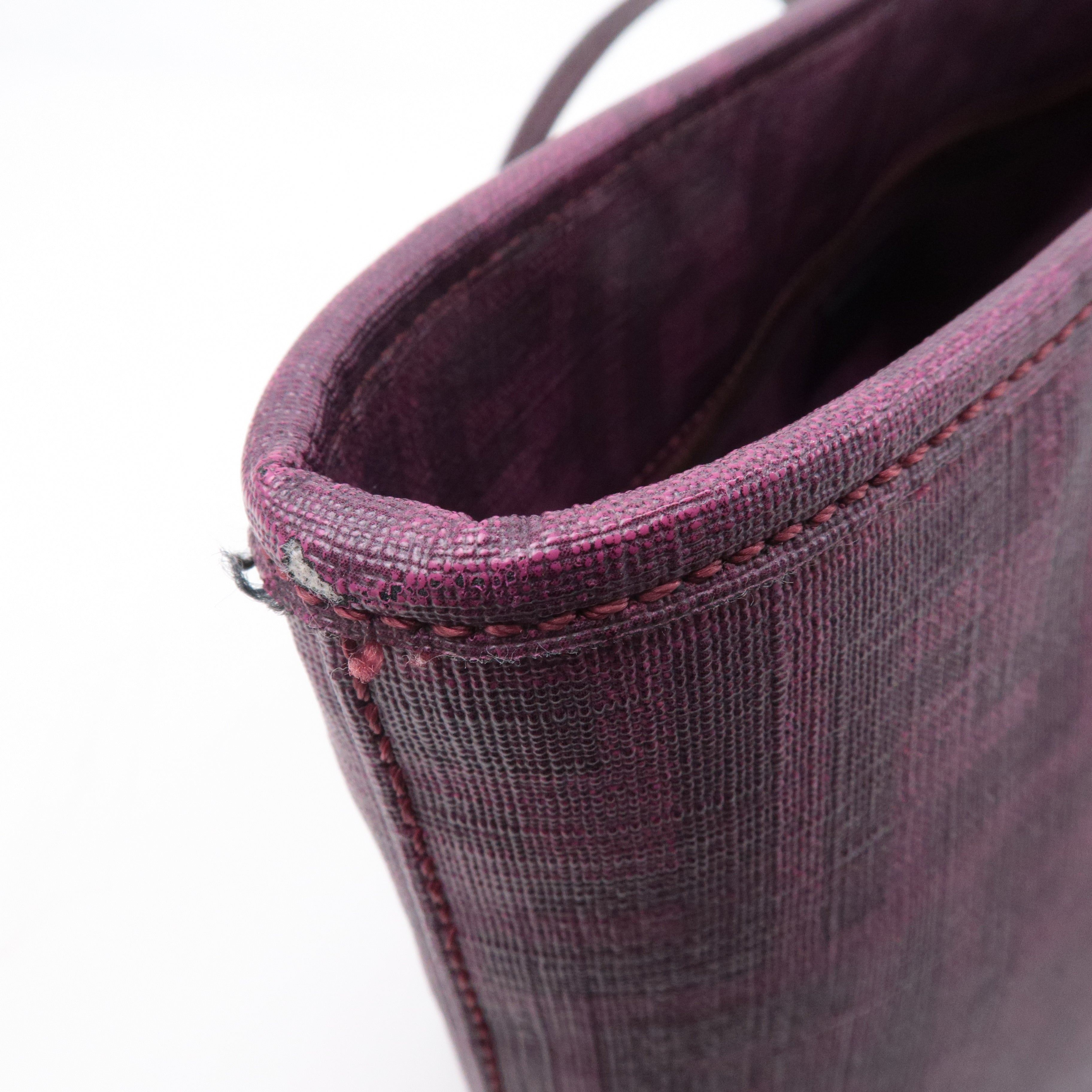 FENDI Zucca Logo Print PVC Leather Tote Bag Purple 8BH198