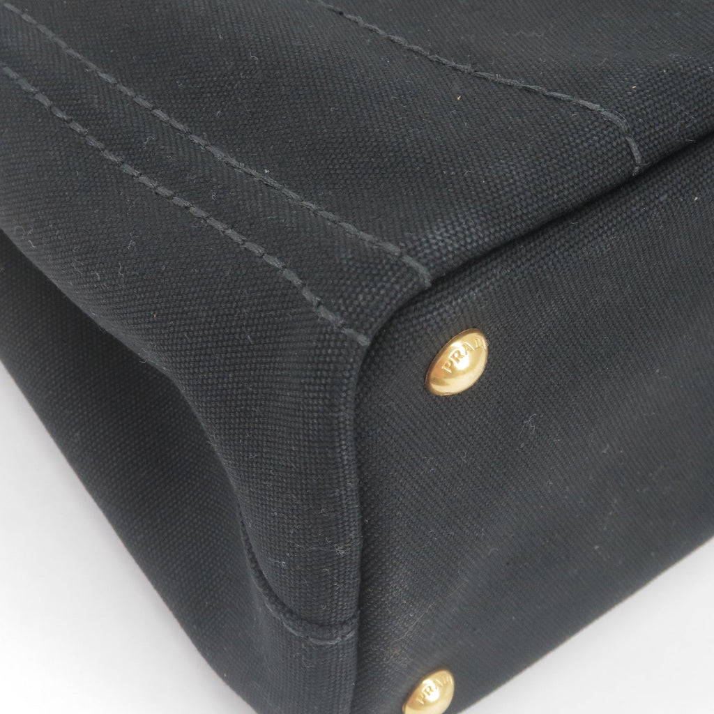 Prada Canapa Mini Canvas 2Way Bag Shoulder Bag Black B2439G