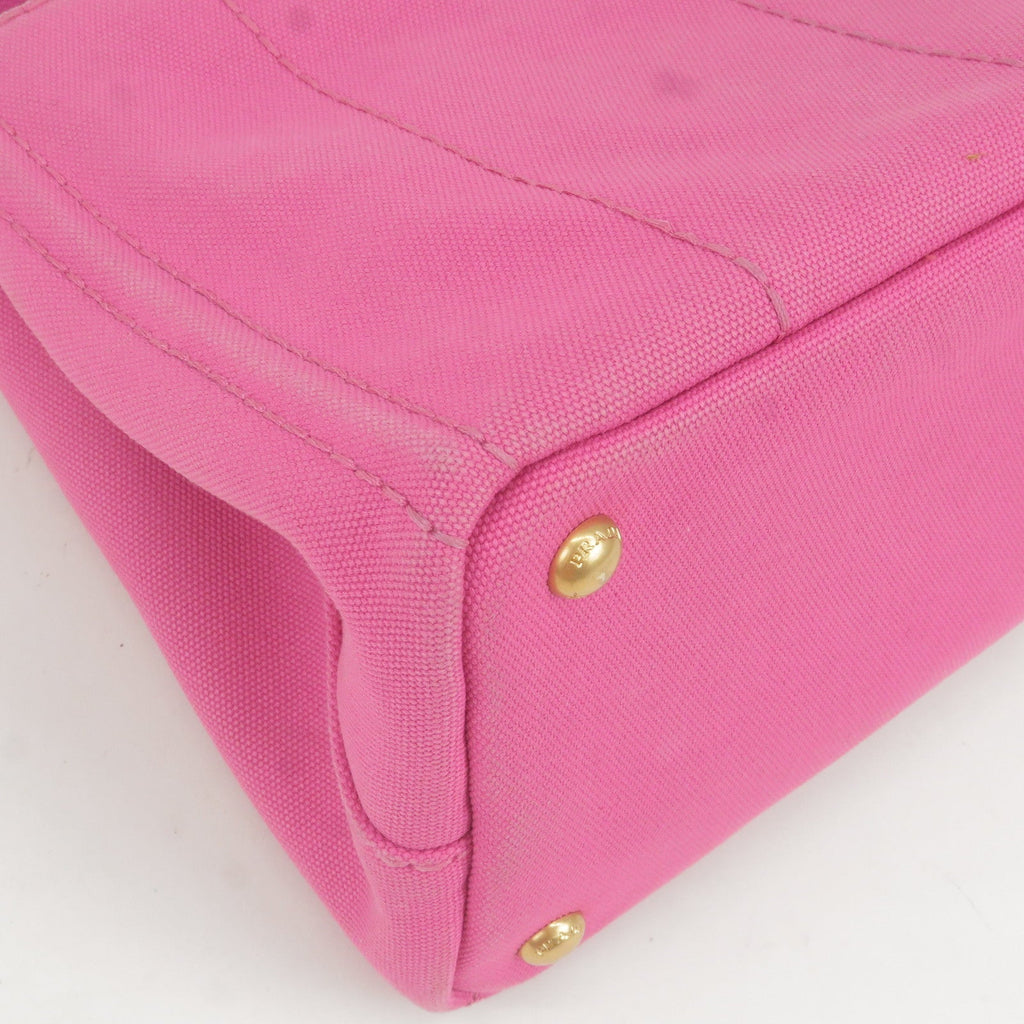 Prada Canapa Mini Canvas 2Way Bag Shoulder Bag Pink B2439G